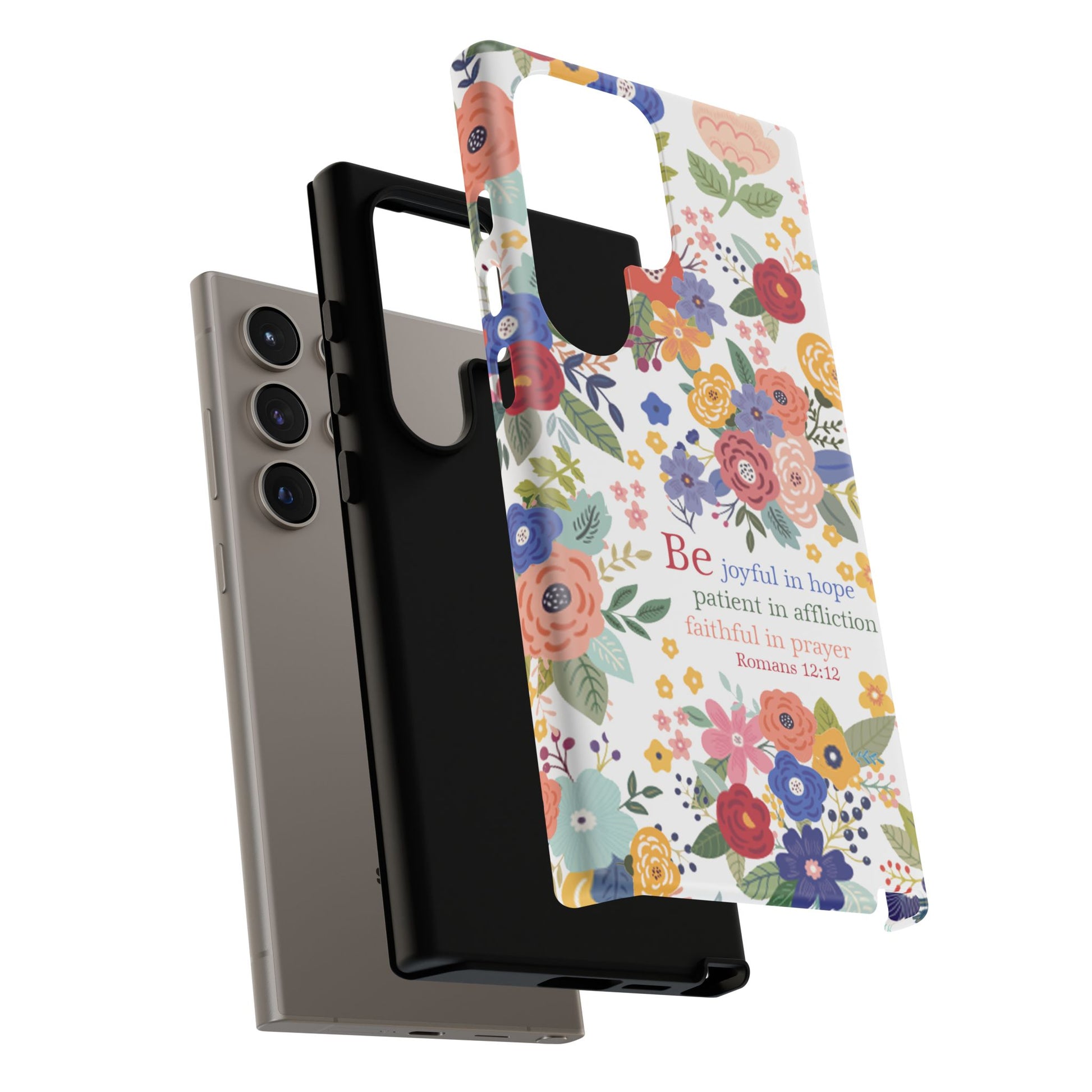 Be Joyful Floral Christian Tough Samsung Phone Case - Amazing Faith Designs
