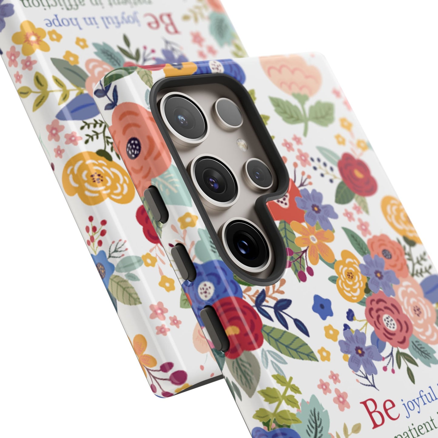 Be Joyful Floral Christian Tough Samsung Phone Case - Amazing Faith Designs
