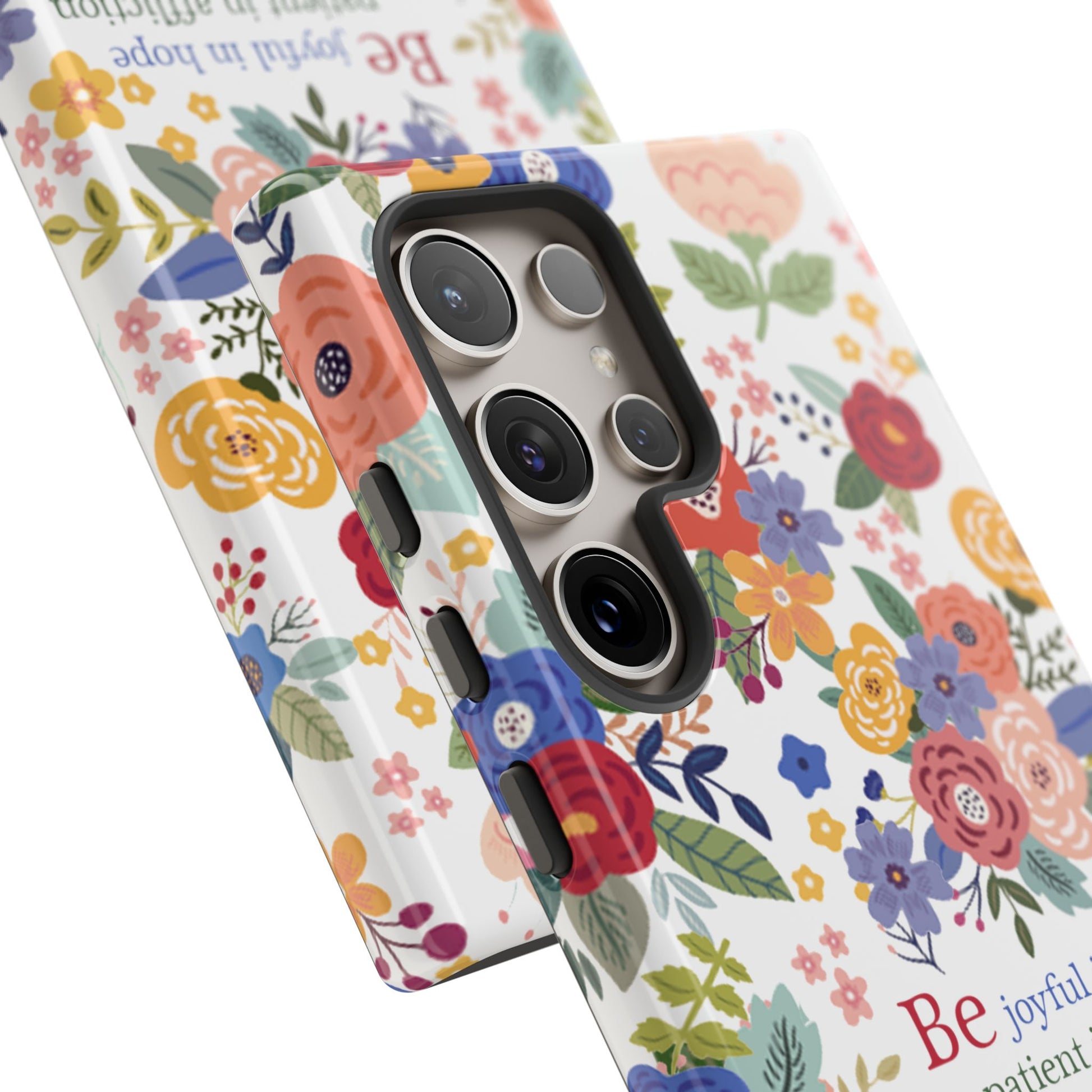 Be Joyful Floral Christian Tough Samsung Phone Case - Amazing Faith Designs