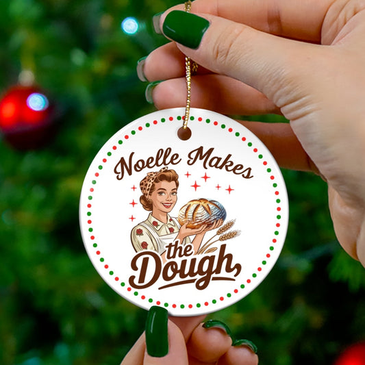 Personalized Retro Sourdough 2025 Ceramic Christmas Ornament - Amazing Faith Designs