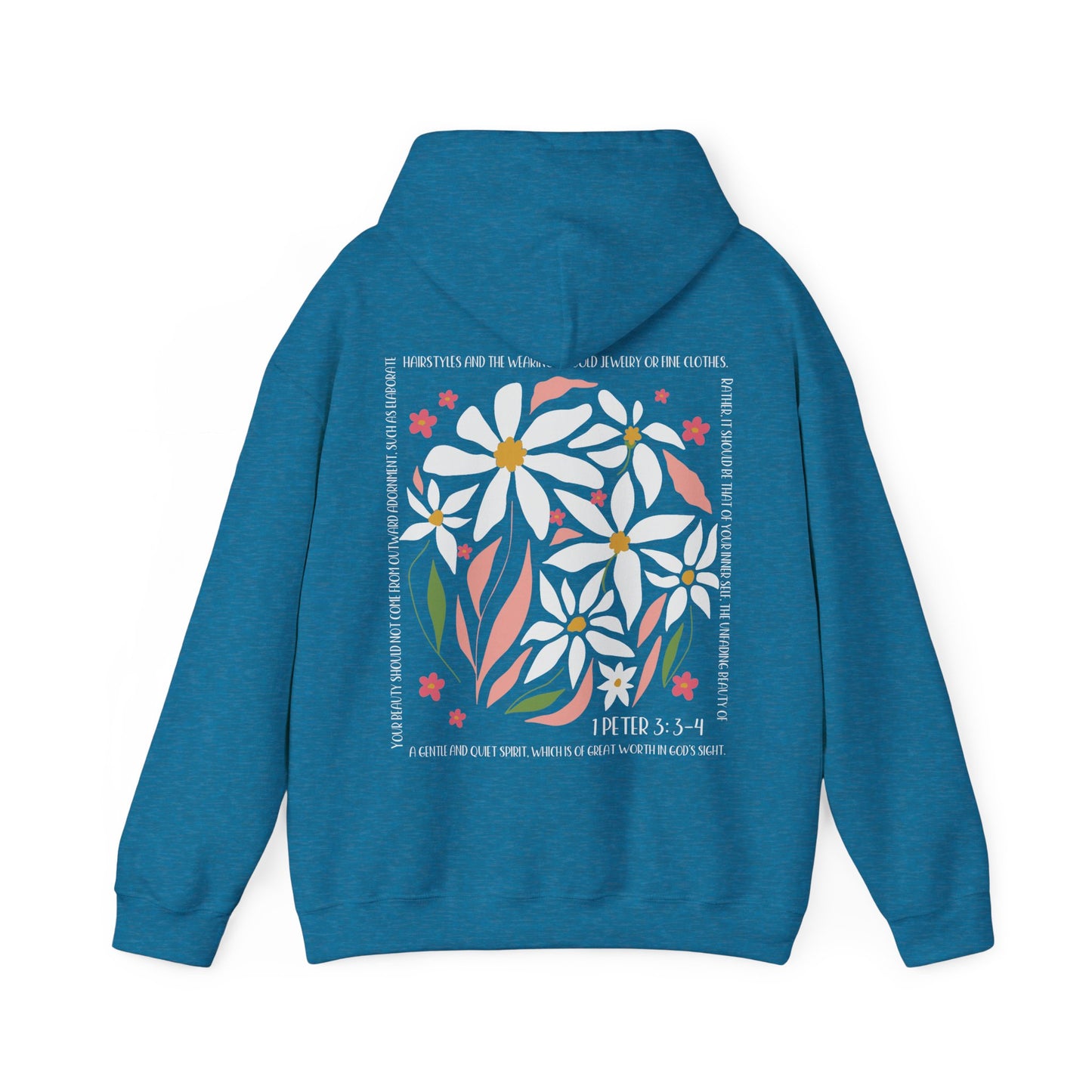 Beautiful in God's Sight Unisex Hooded Sweatshirt - Floral Design with Inspirational Quote - Amazing Faith Designs