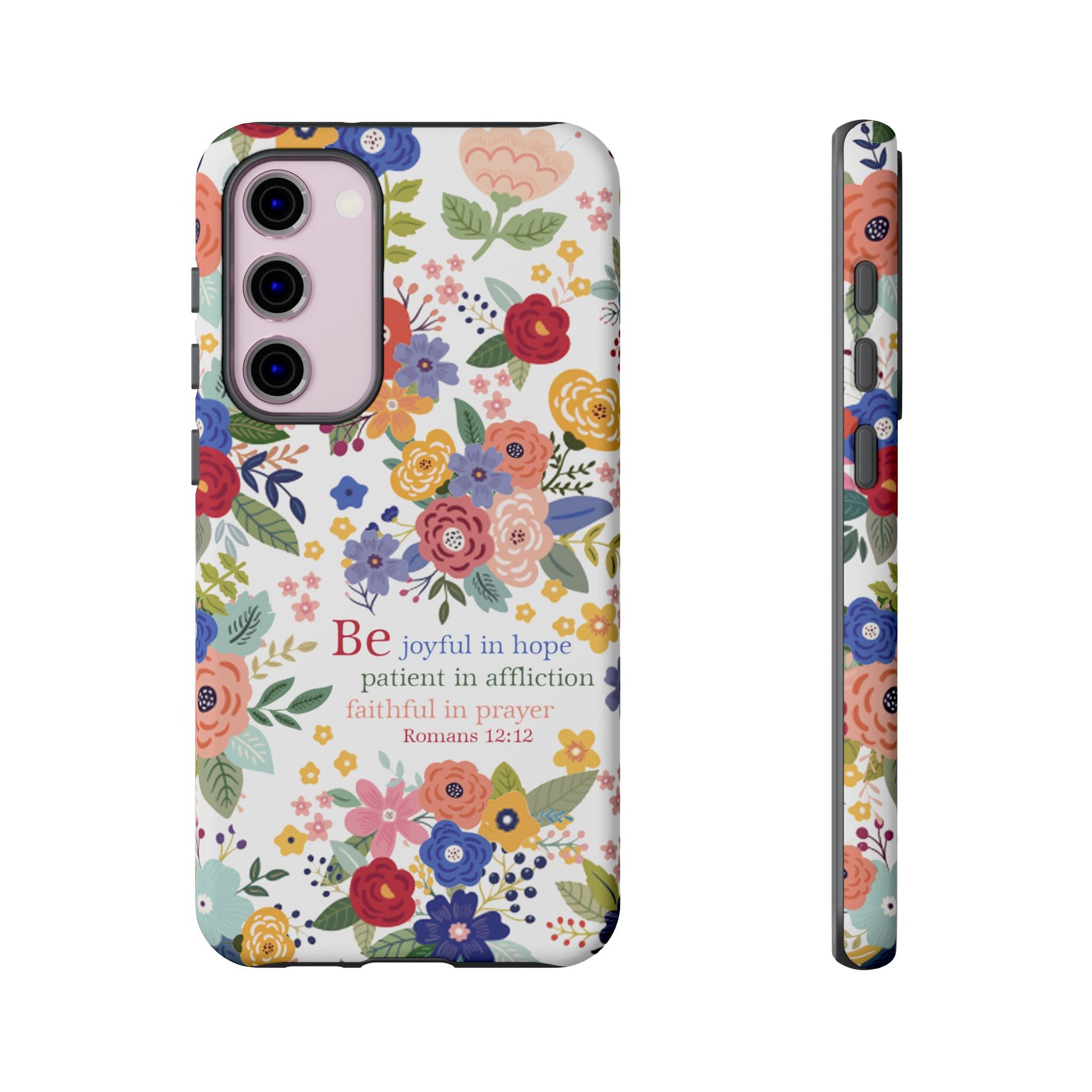 Be Joyful Floral Christian Tough Samsung Phone Case - Amazing Faith Designs