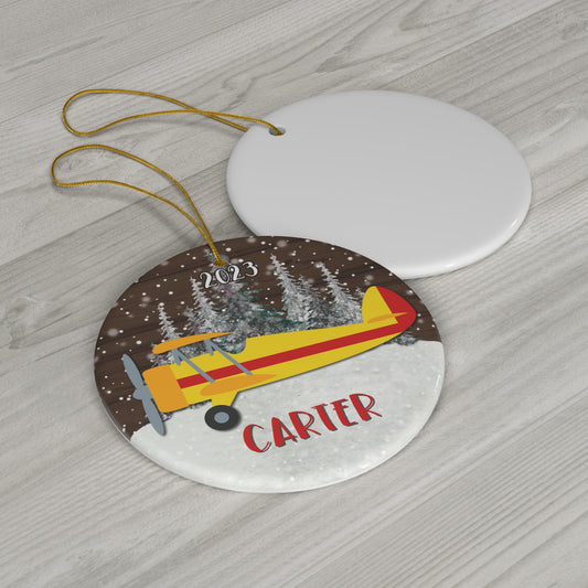 Airplane Personalized Christmas Ornament - Amazing Faith Designs