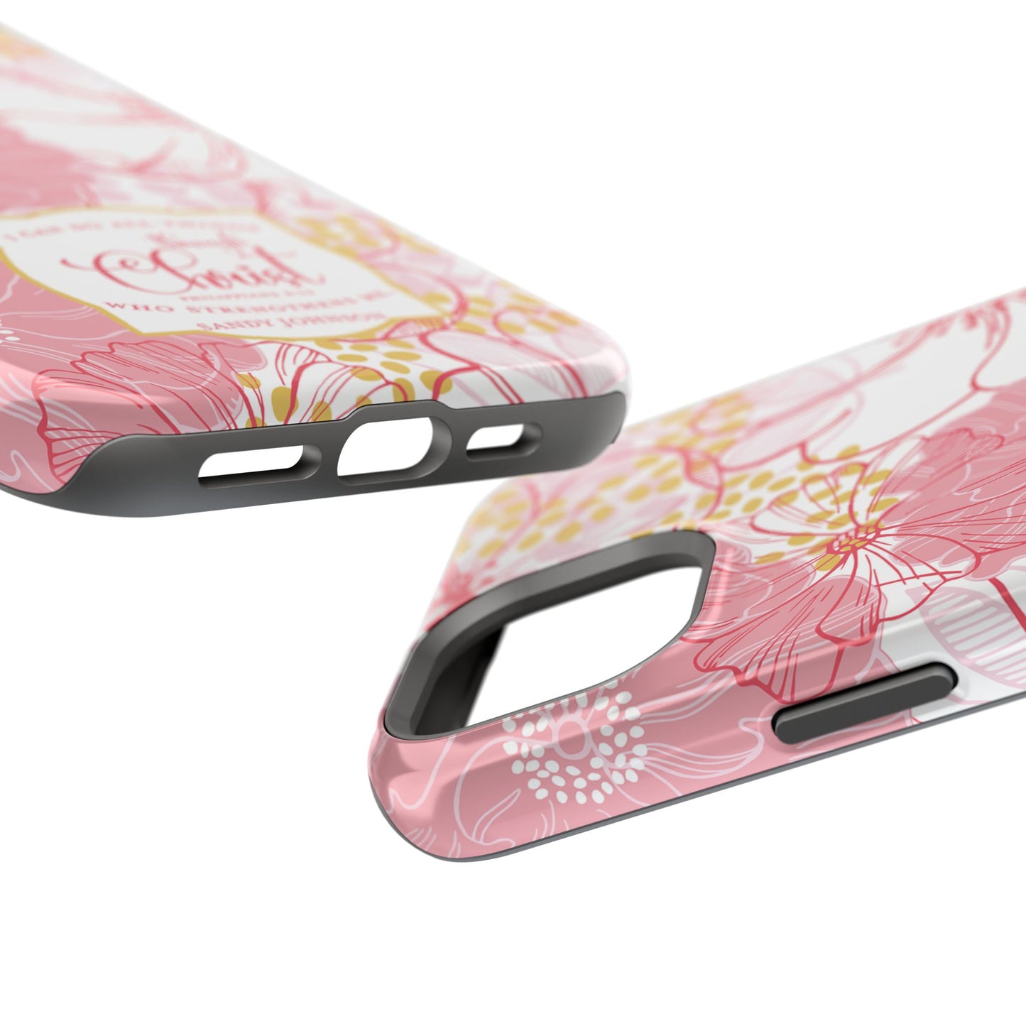 Pink Floral Christian Phone Case | MagSafe Tough Case - Amazing Faith Designs