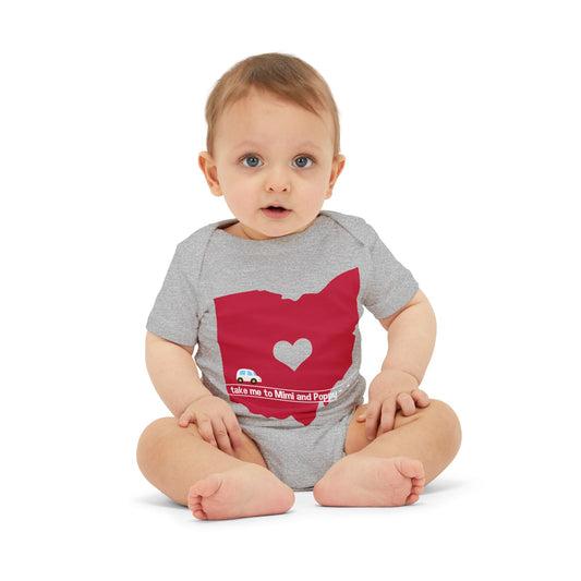 Personalized Grandparent State Heart Baby Onesie - Amazing Faith Designs