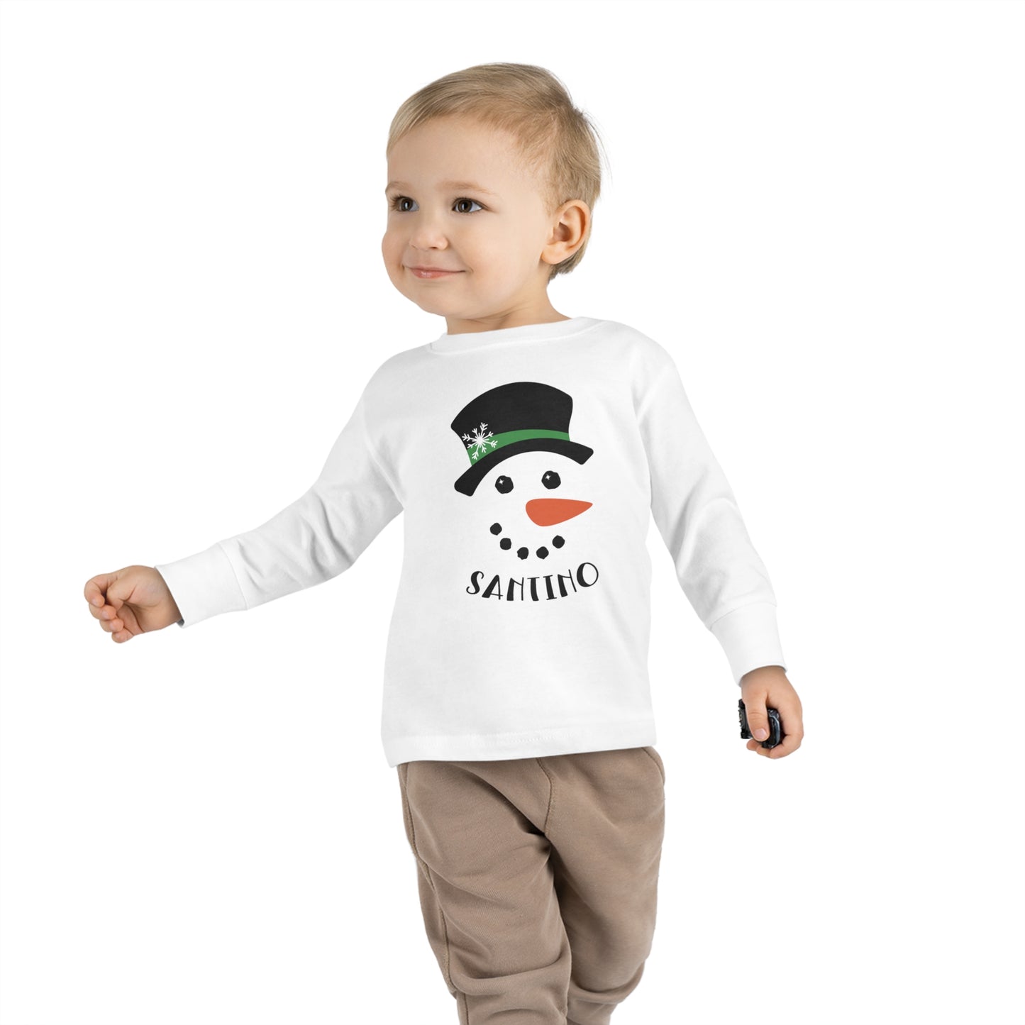 Snowman Personalized Toddler Long Sleeve Tee - Amazing Faith Designs