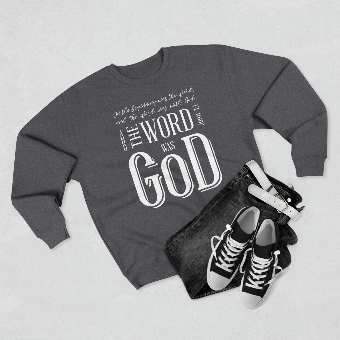 In the Beginning Scripture Christian Sweatshirt - Amazing Faith Designs