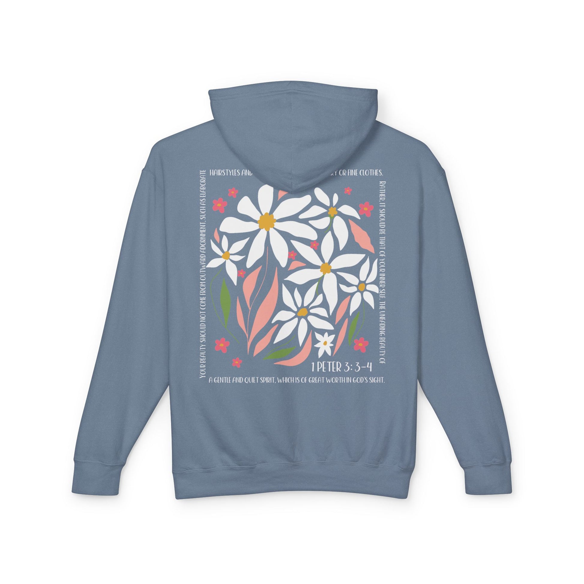 Inspirational Floral Hoodie - Beautiful in God's Sight - Amazing Faith Designs