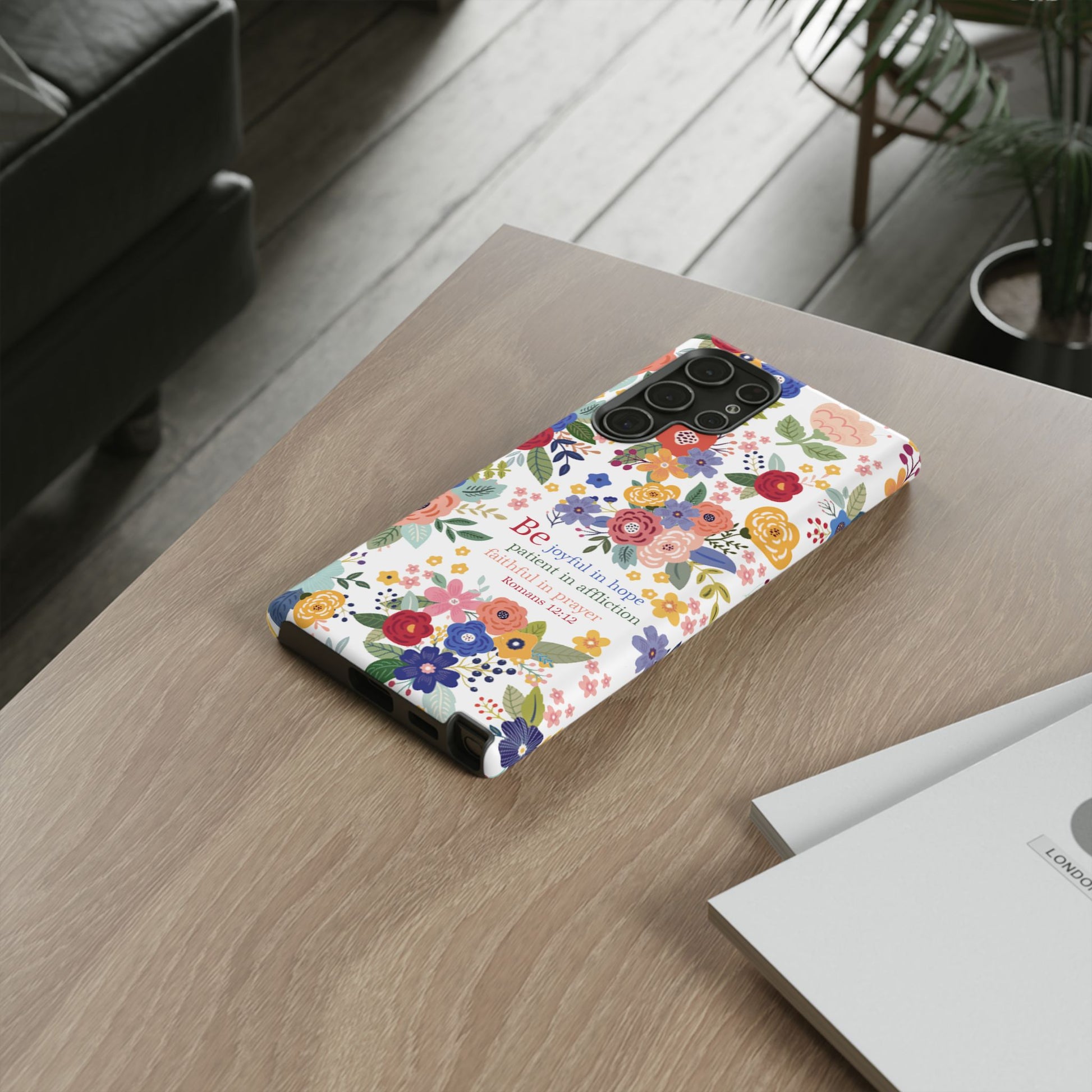 Be Joyful Floral Christian Tough Samsung Phone Case - Amazing Faith Designs