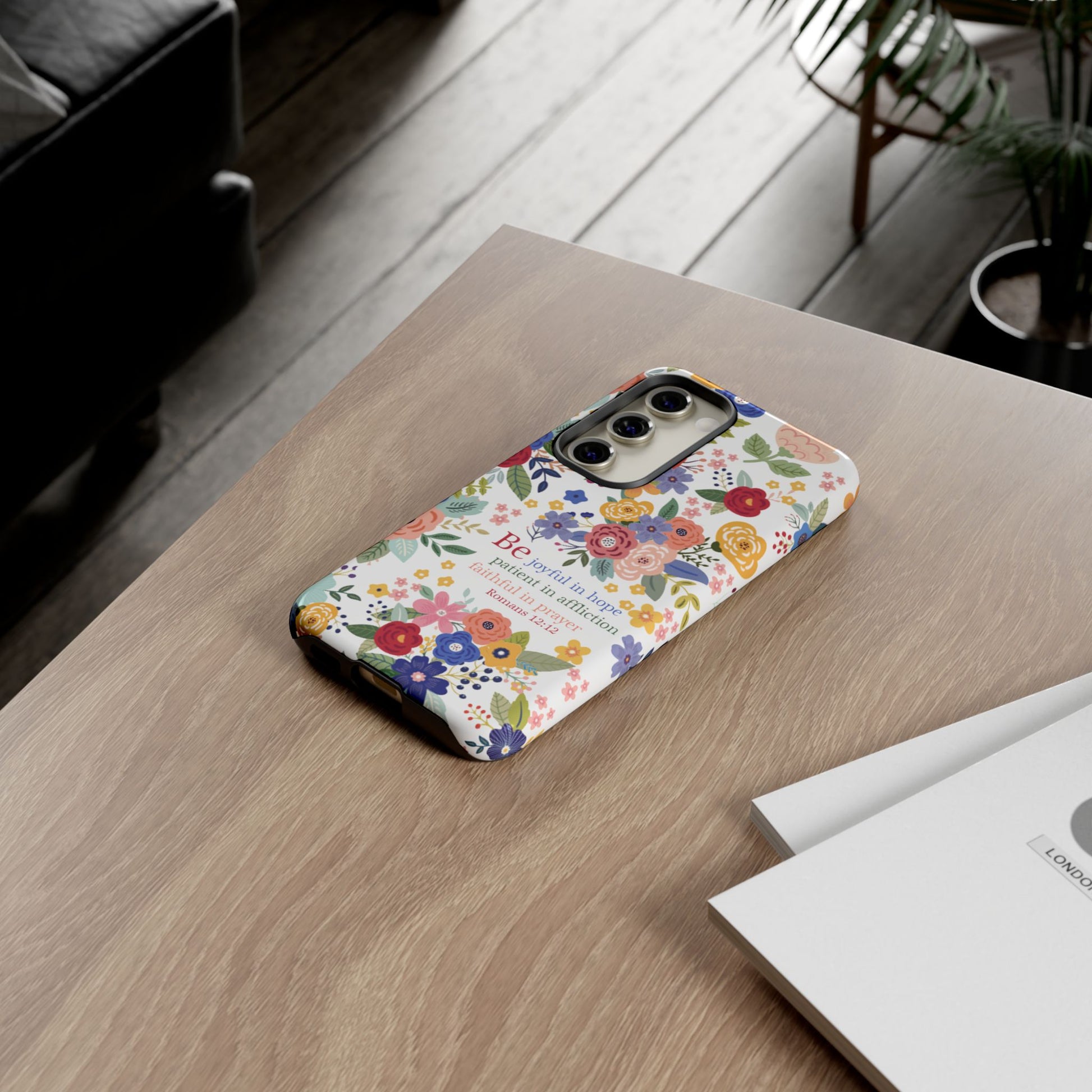 Be Joyful Floral Christian Tough Samsung Phone Case - Amazing Faith Designs
