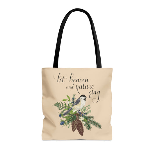 Chickadee Christmas Tote Bag | Christian Tote Bag - Amazing Faith Designs