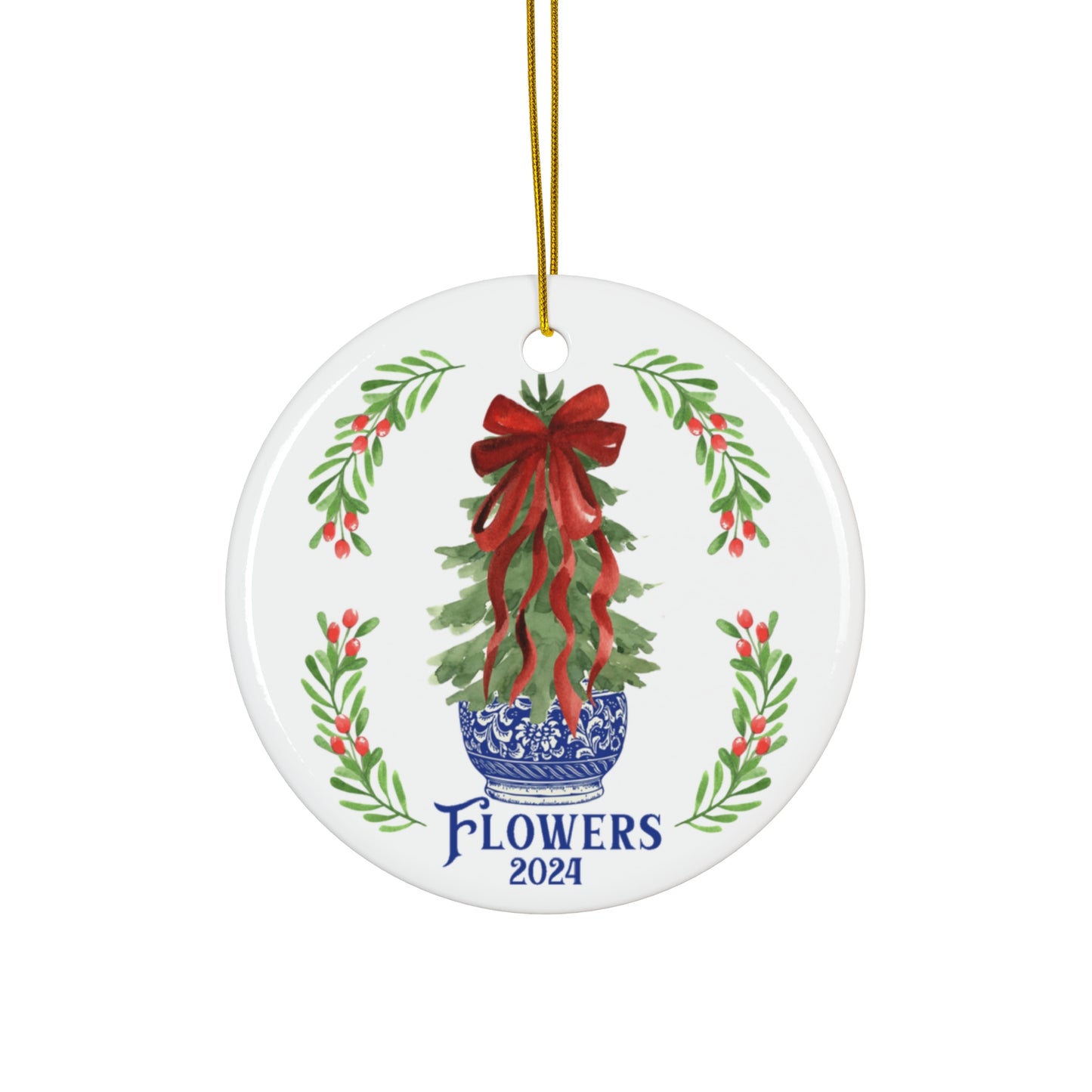Chinoiserie Tree Personalized Ceramic Ornament - Amazing Faith Designs
