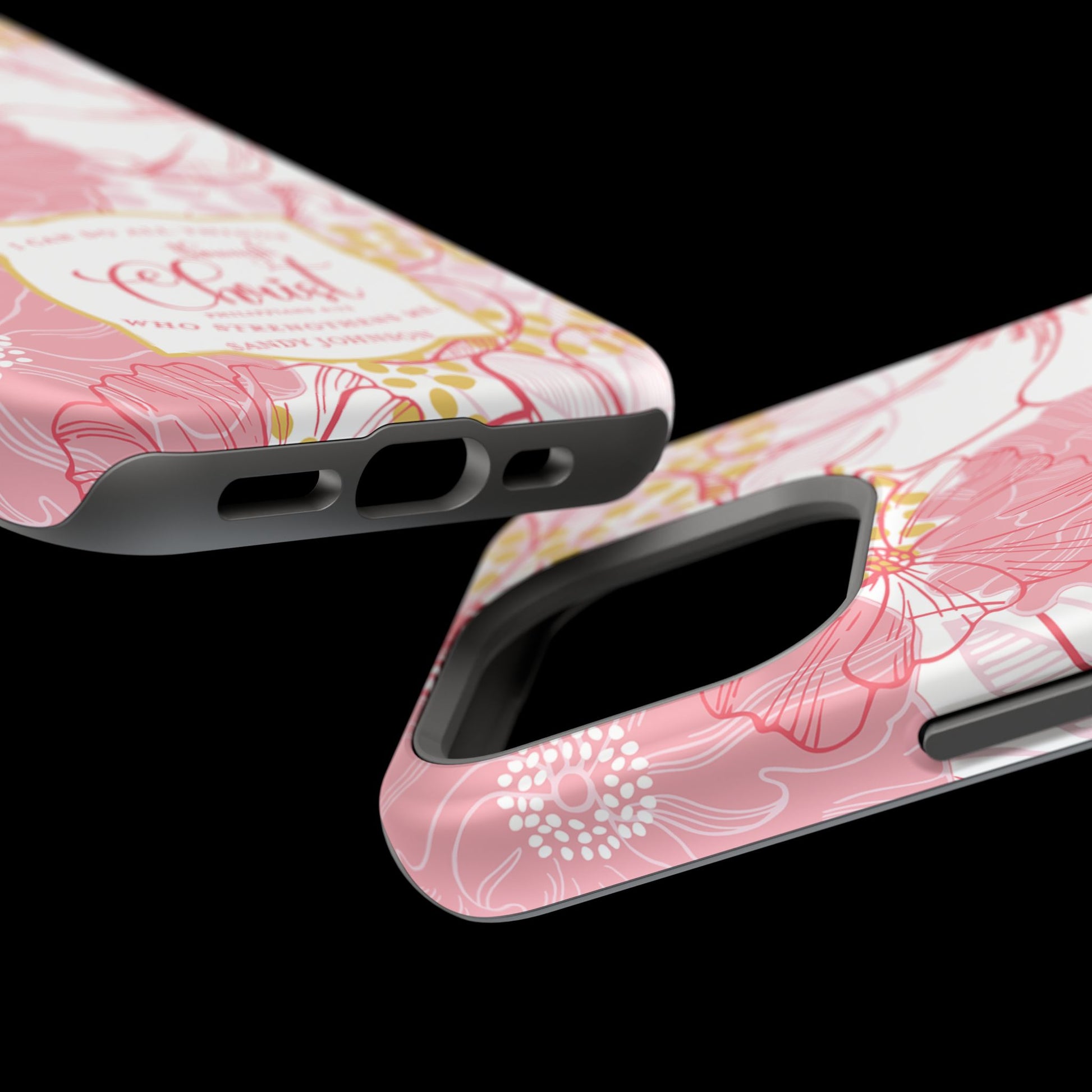 Pink Floral Christian Phone Case | MagSafe Tough Case - Amazing Faith Designs