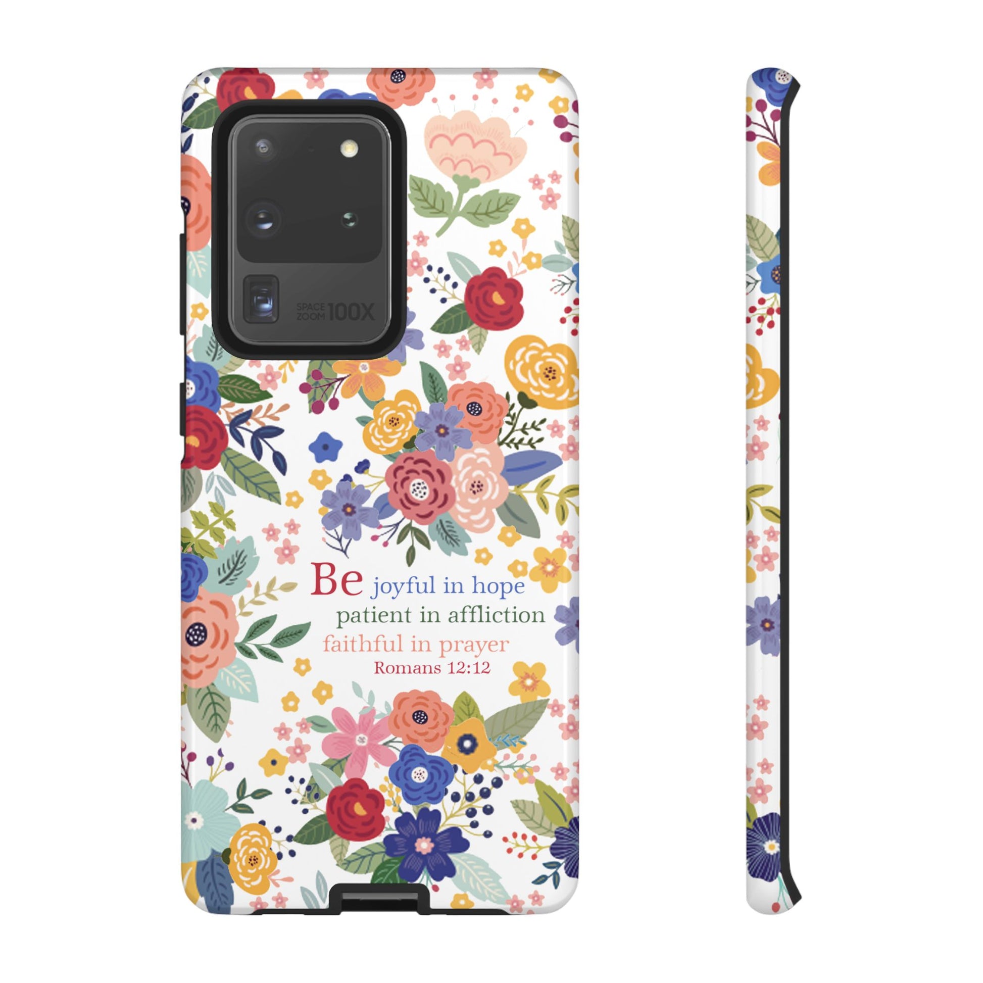 Be Joyful Floral Christian Tough Samsung Phone Case - Amazing Faith Designs
