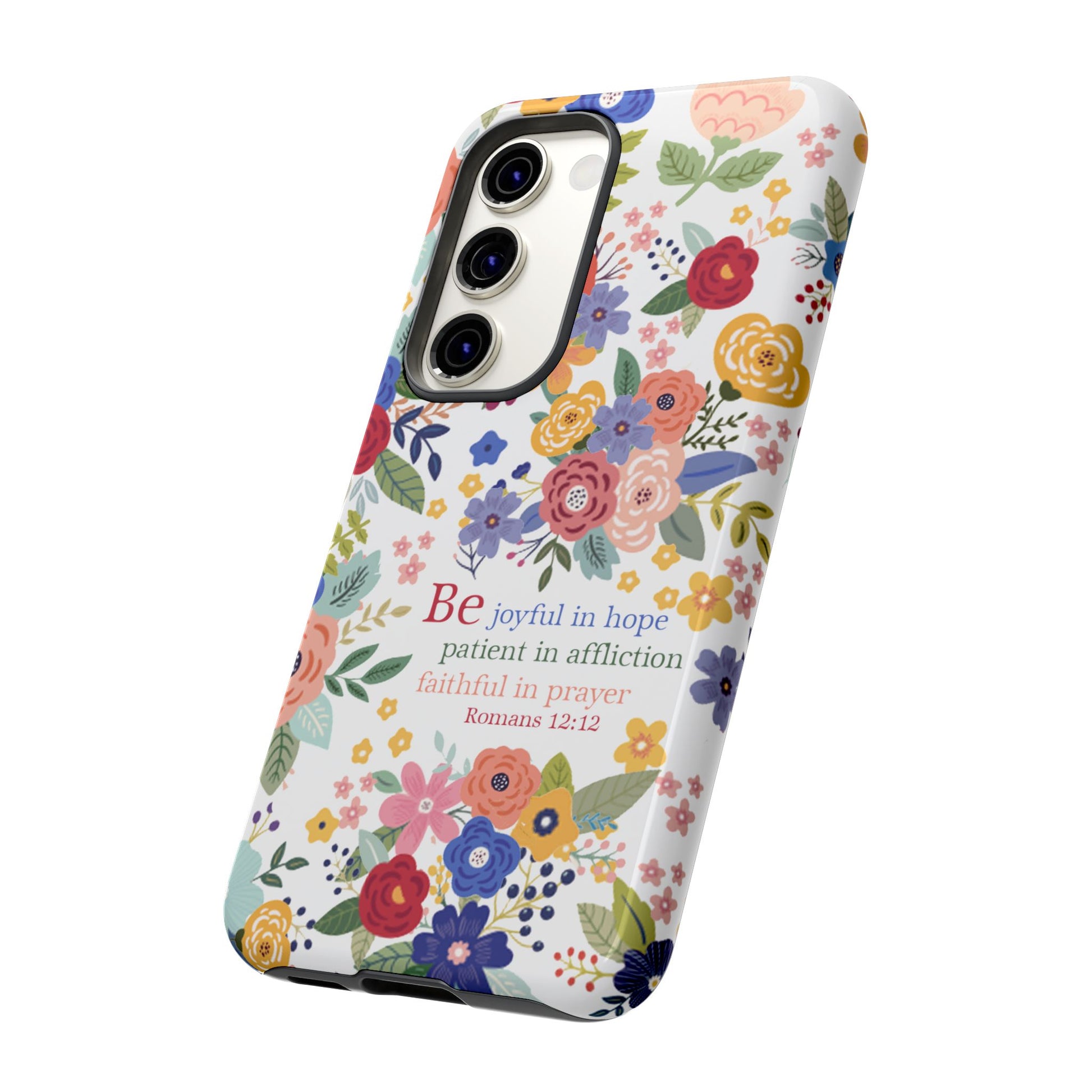 Be Joyful Floral Christian Tough Samsung Phone Case - Amazing Faith Designs