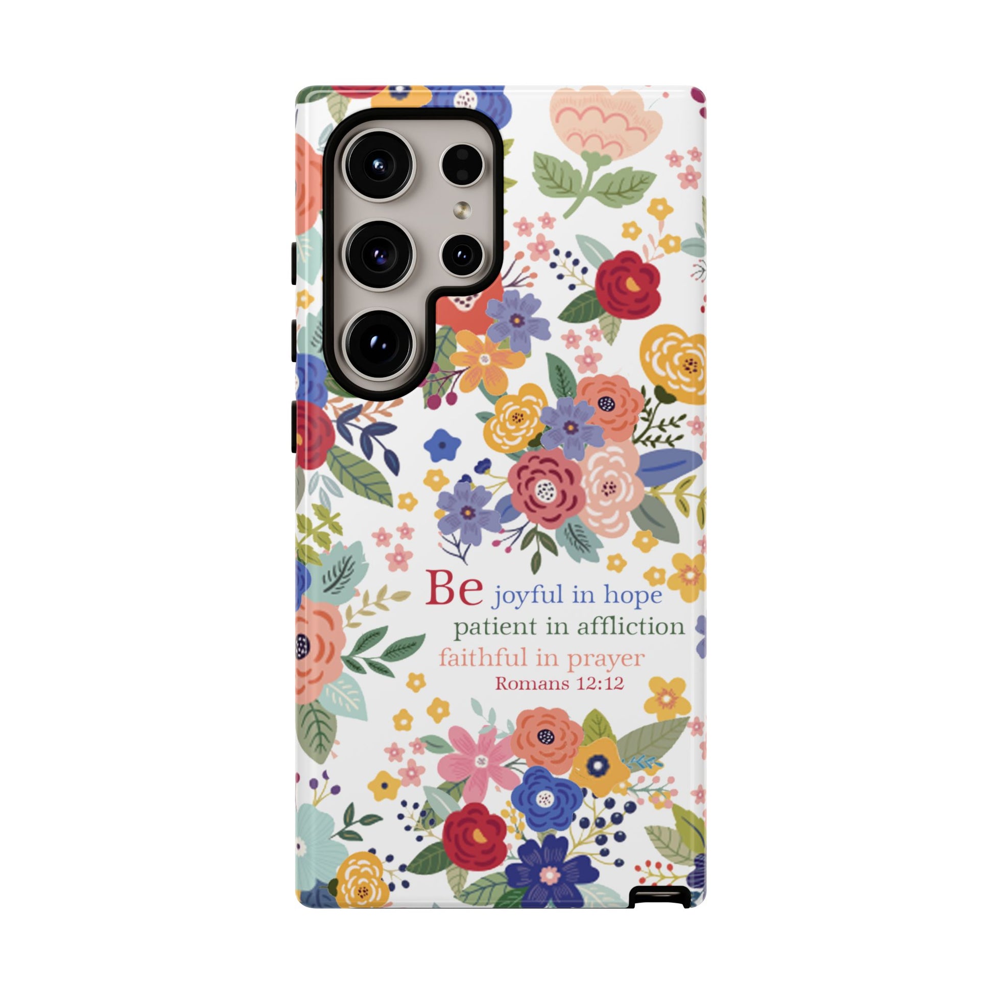 Be Joyful Floral Christian Tough Samsung Phone Case - Amazing Faith Designs