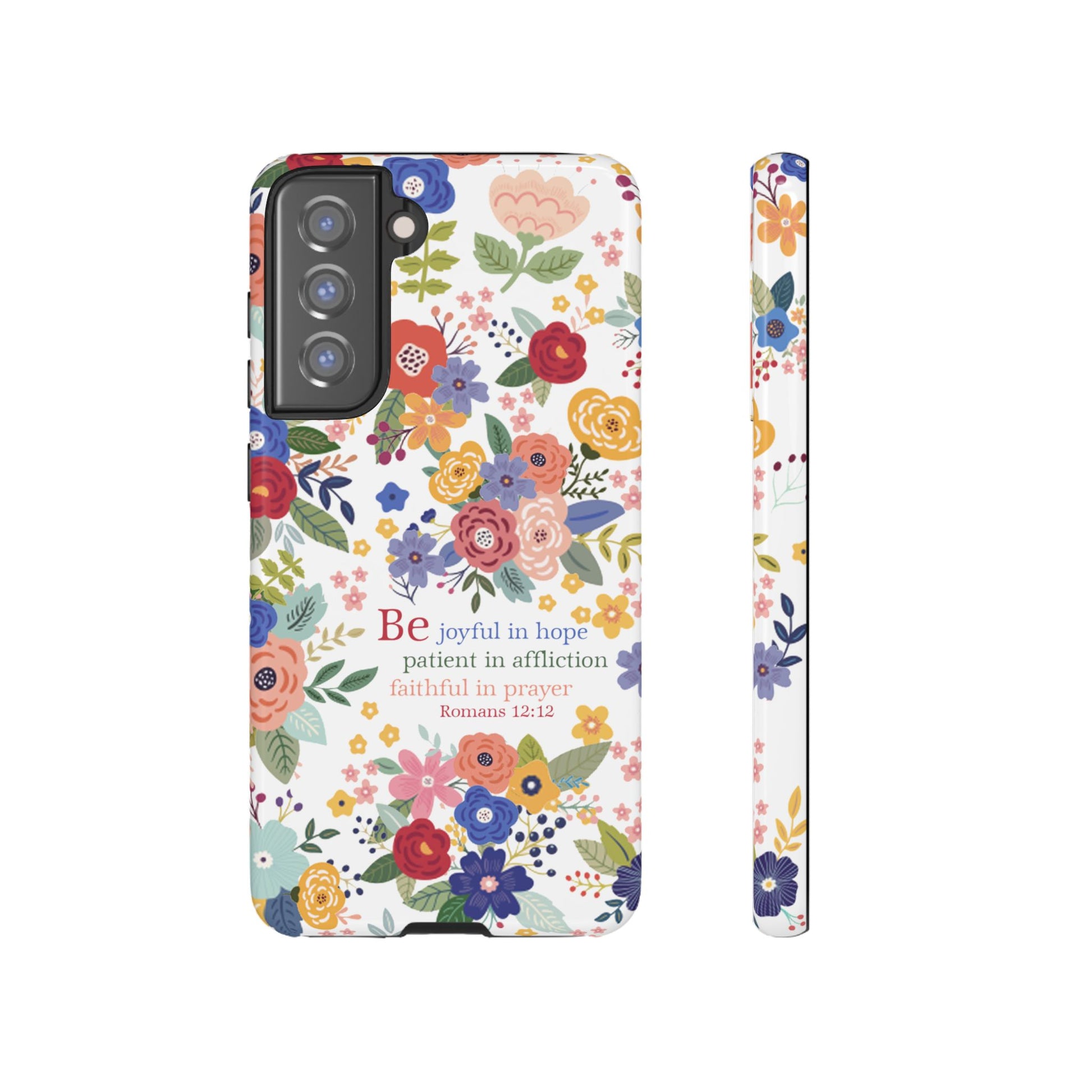 Be Joyful Floral Christian Tough Samsung Phone Case - Amazing Faith Designs