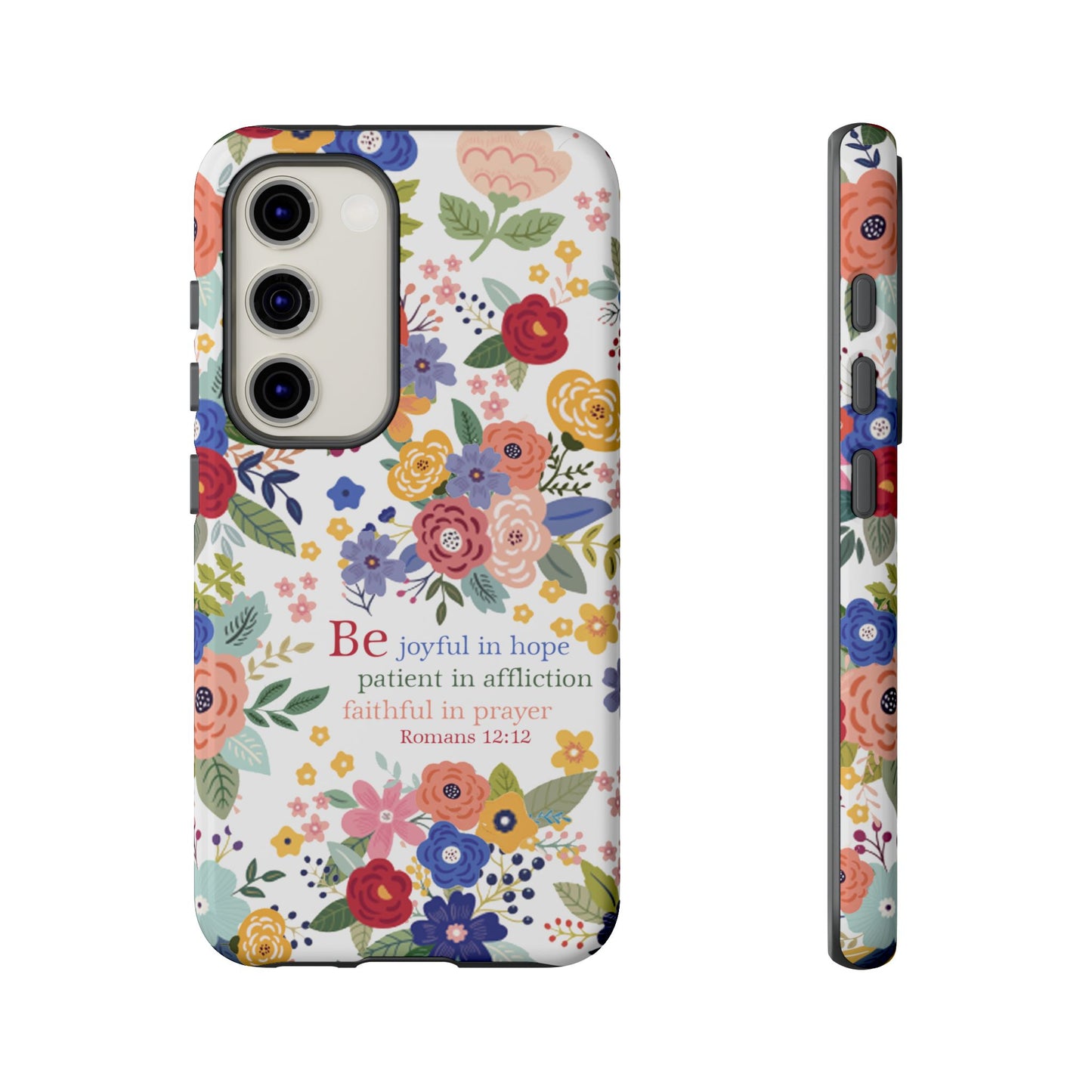 Be Joyful Floral Christian Tough Samsung Phone Case - Amazing Faith Designs