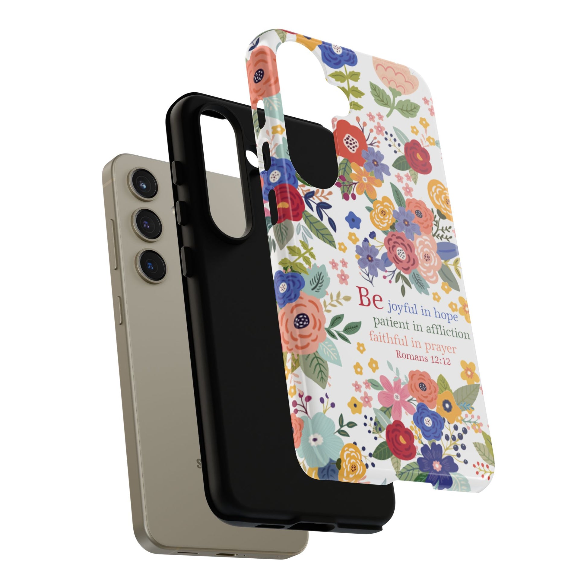 Be Joyful Floral Christian Tough Samsung Phone Case - Amazing Faith Designs