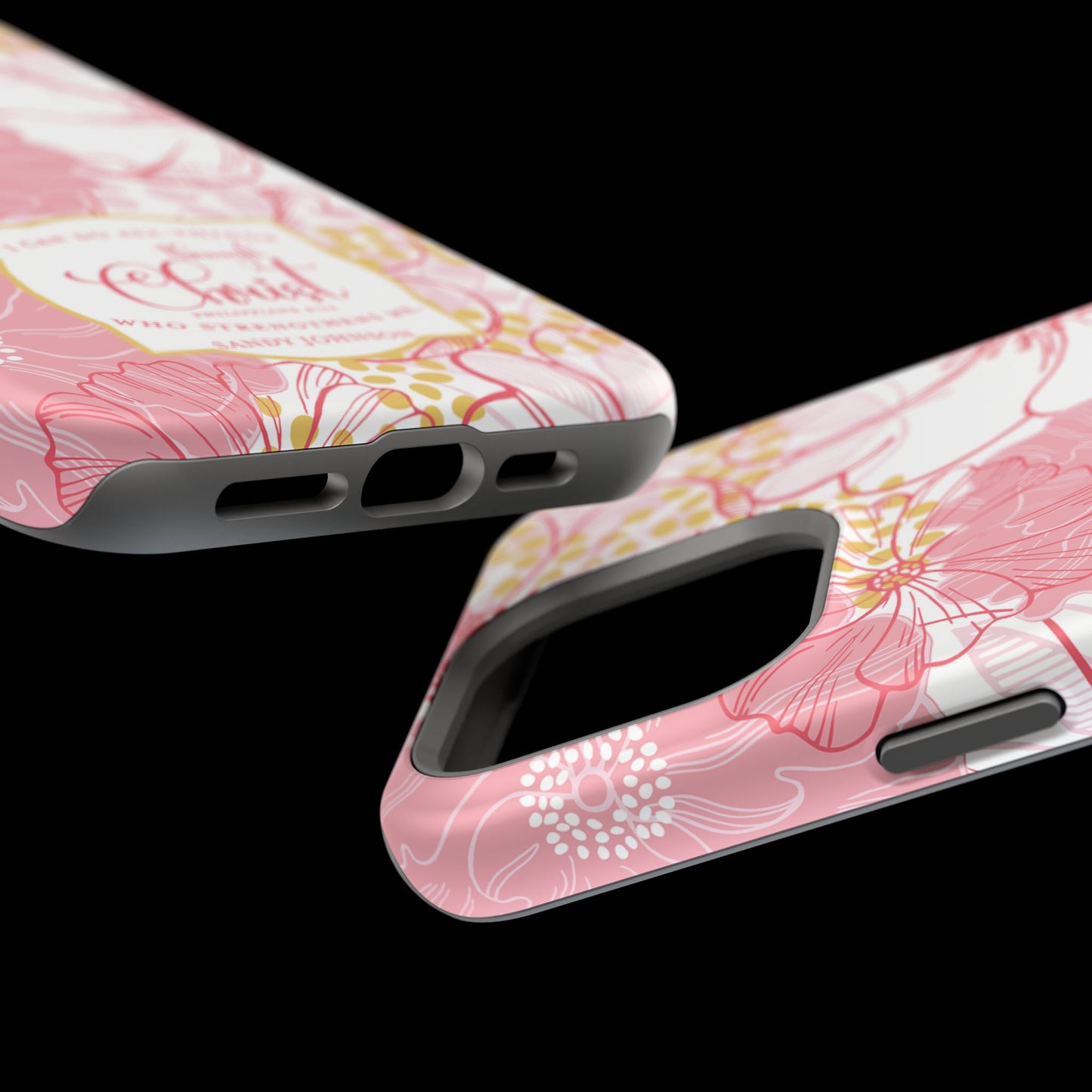 Pink Floral Christian Phone Case | MagSafe Tough Case - Amazing Faith Designs