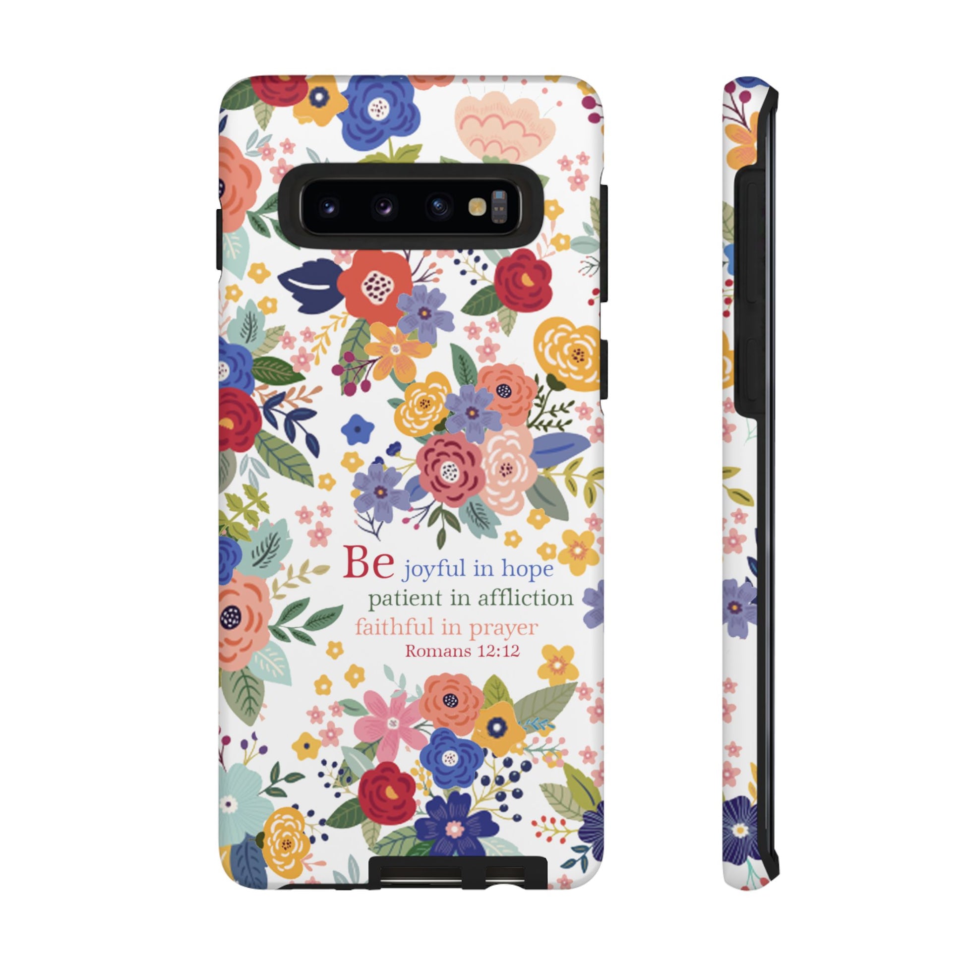 Be Joyful Floral Christian Tough Samsung Phone Case - Amazing Faith Designs