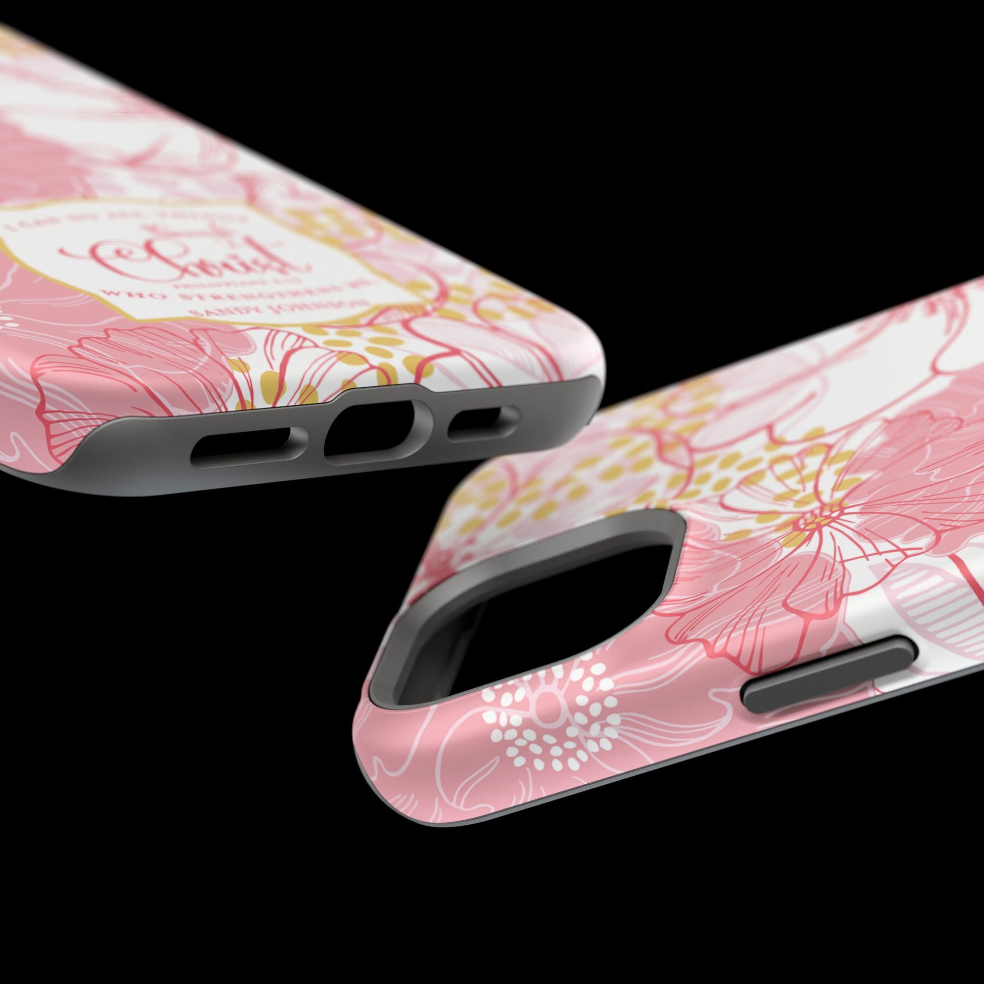 Pink Floral Christian Phone Case | MagSafe Tough Case - Amazing Faith Designs