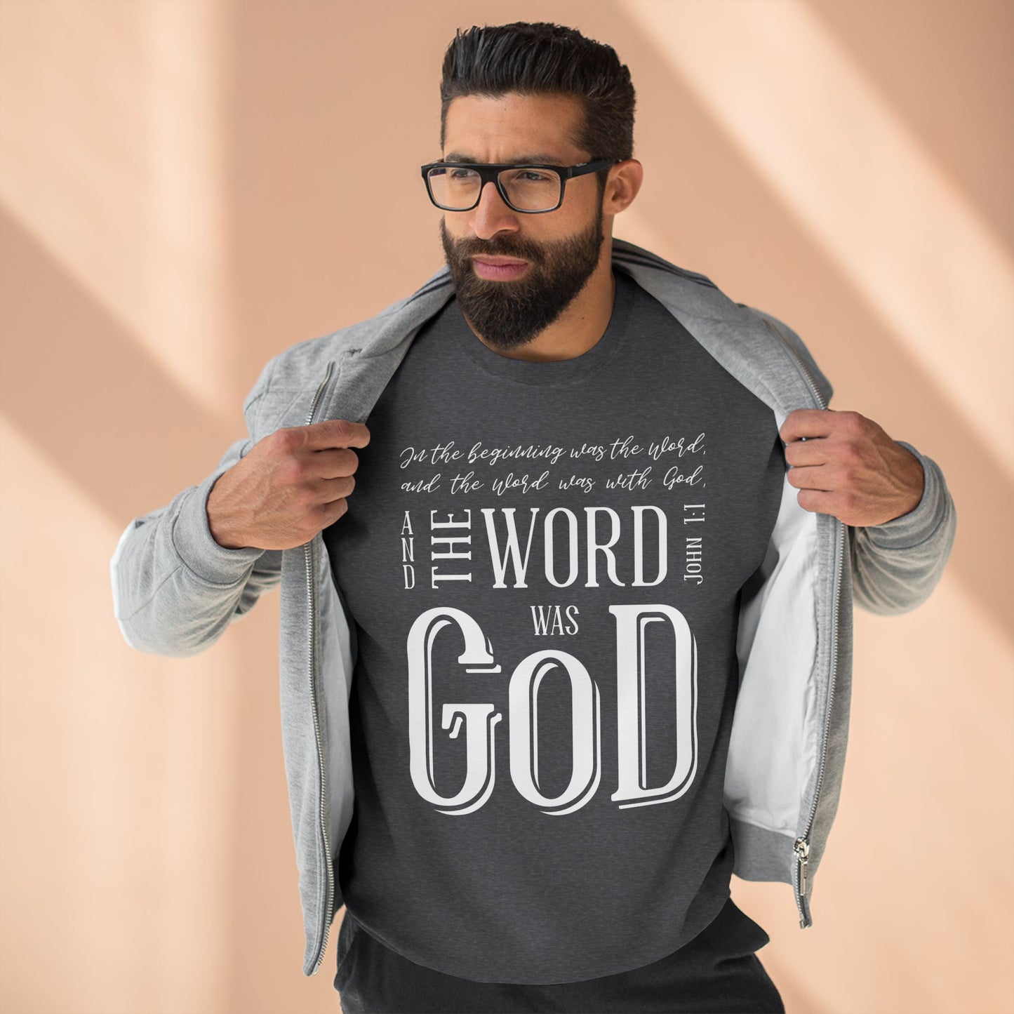 In the Beginning Scripture Christian Sweatshirt - Amazing Faith Designs