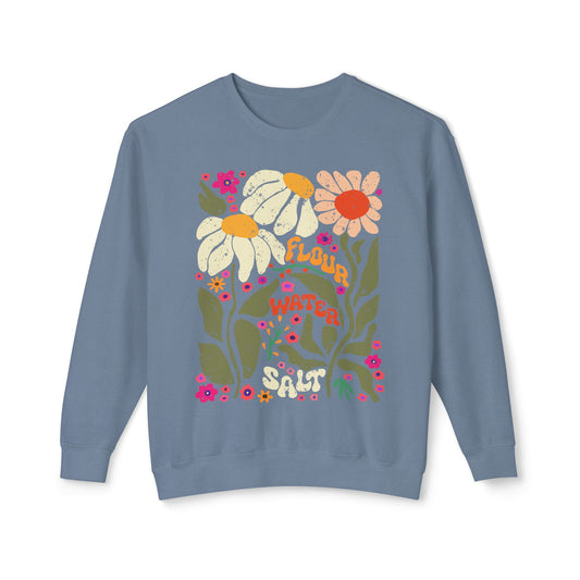 Flour Water Salt Floral Sourdough Lightweight Sweatshirt - Amazing Faith Designs