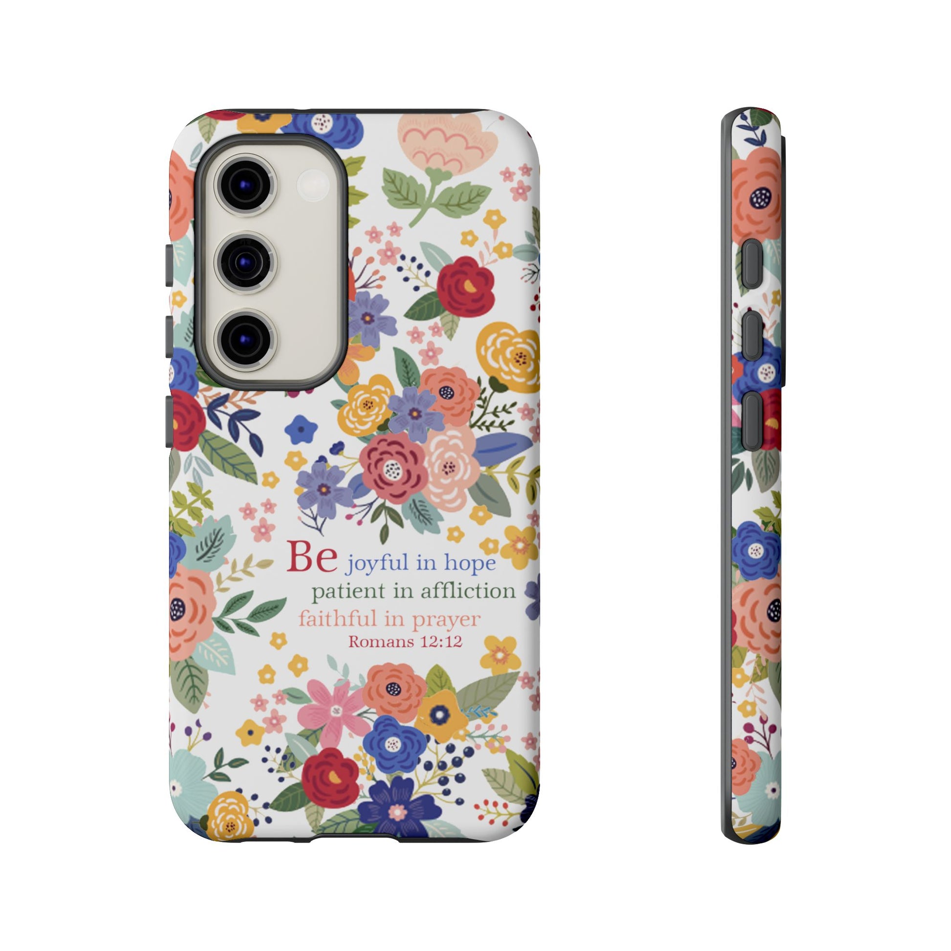 Be Joyful Floral Christian Tough Samsung Phone Case - Amazing Faith Designs