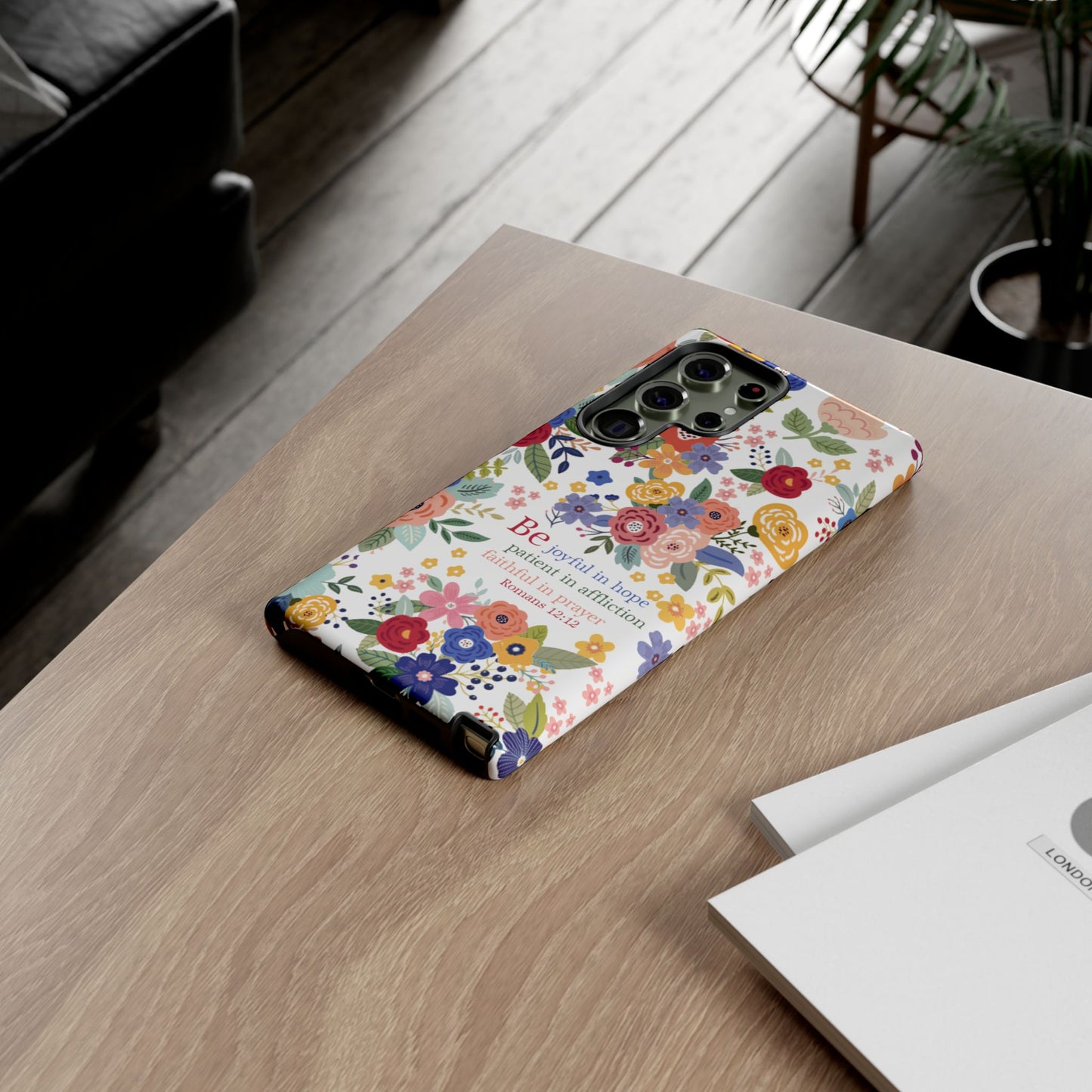 Be Joyful Floral Christian Tough Samsung Phone Case - Amazing Faith Designs