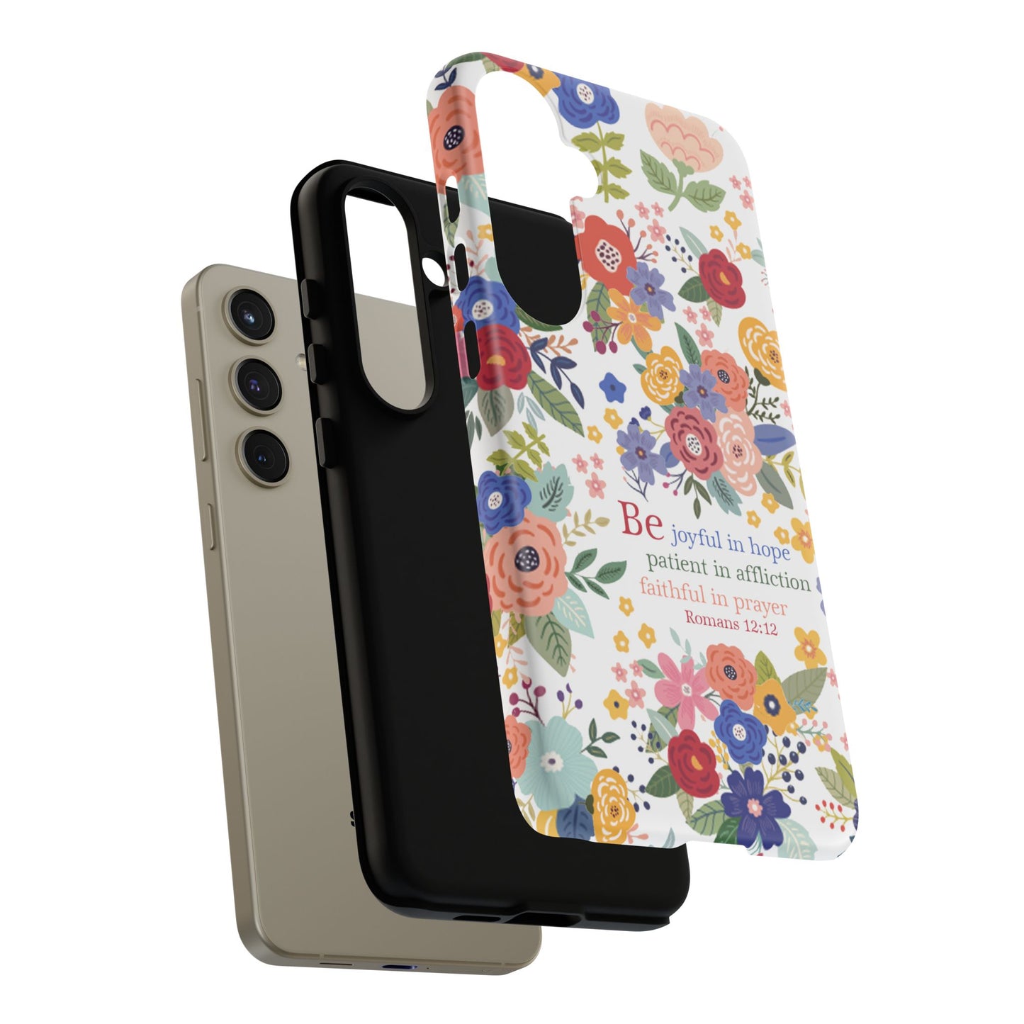 Be Joyful Floral Christian Tough Samsung Phone Case - Amazing Faith Designs