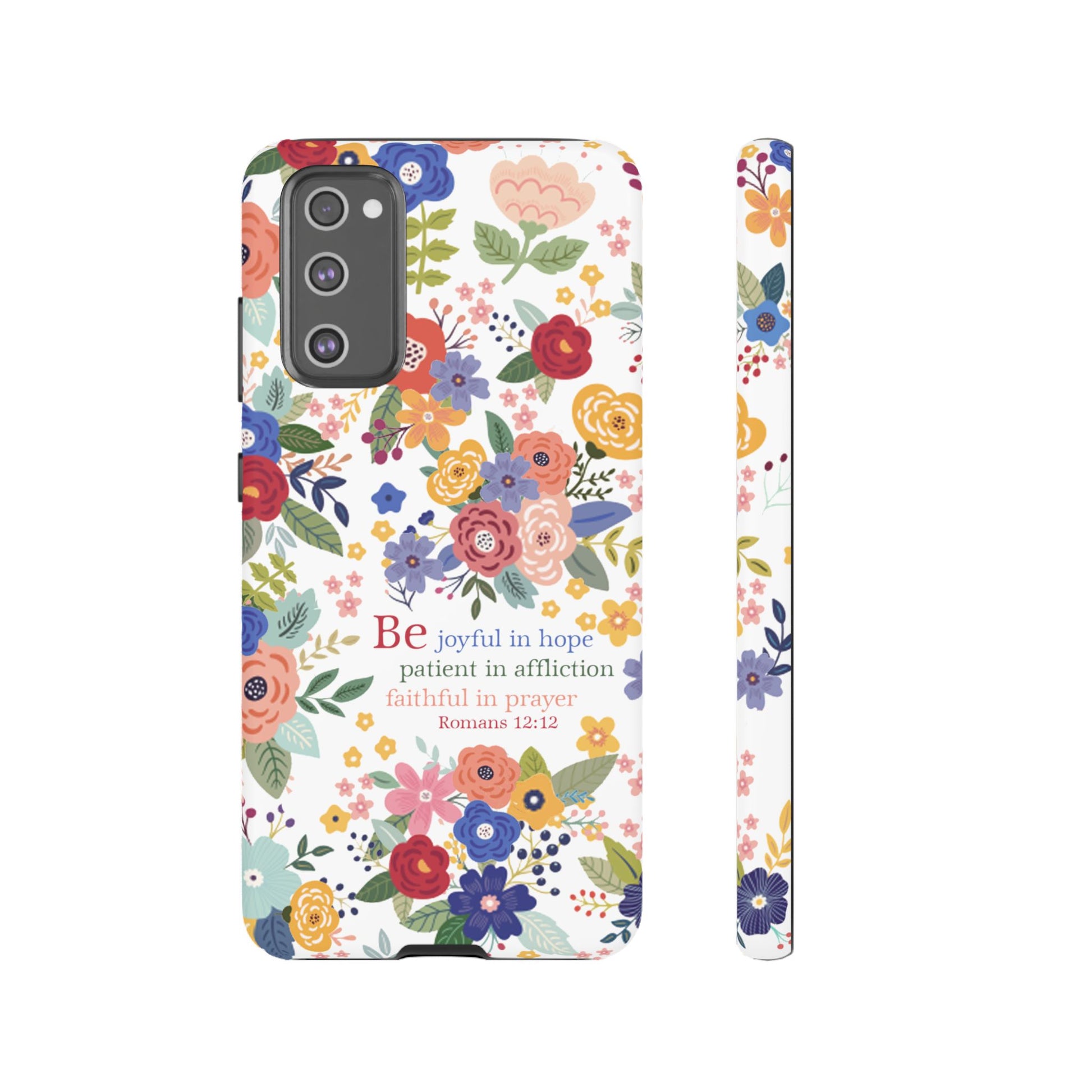 Be Joyful Floral Christian Tough Samsung Phone Case - Amazing Faith Designs