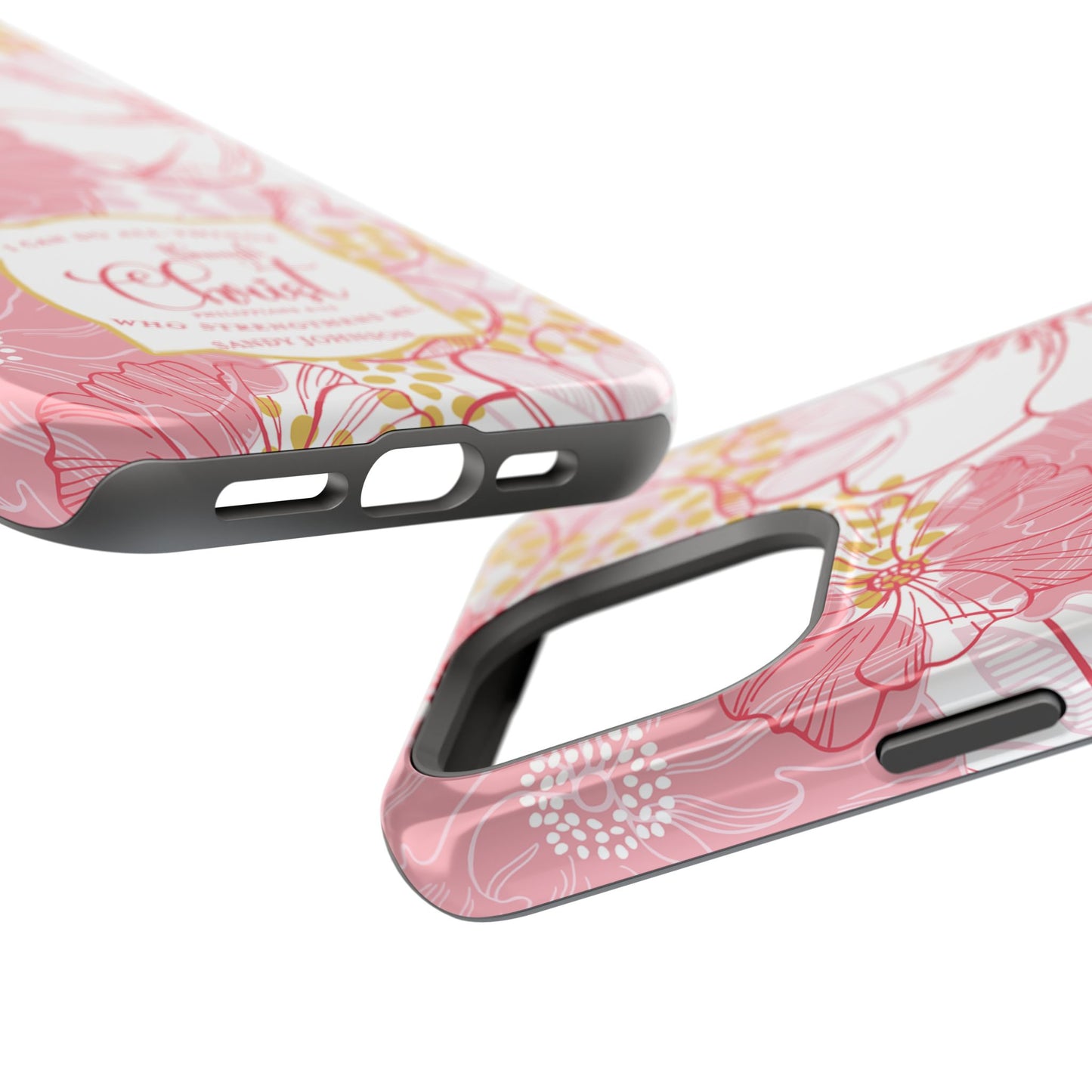 Pink Floral Christian Phone Case | MagSafe Tough Case - Amazing Faith Designs