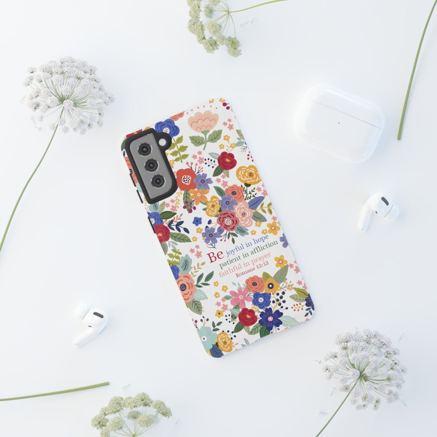Be Joyful Floral Christian Tough Samsung Phone Case - Amazing Faith Designs