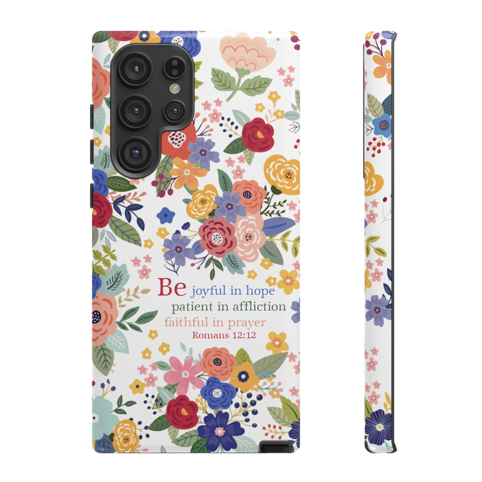 Be Joyful Floral Christian Tough Samsung Phone Case - Amazing Faith Designs