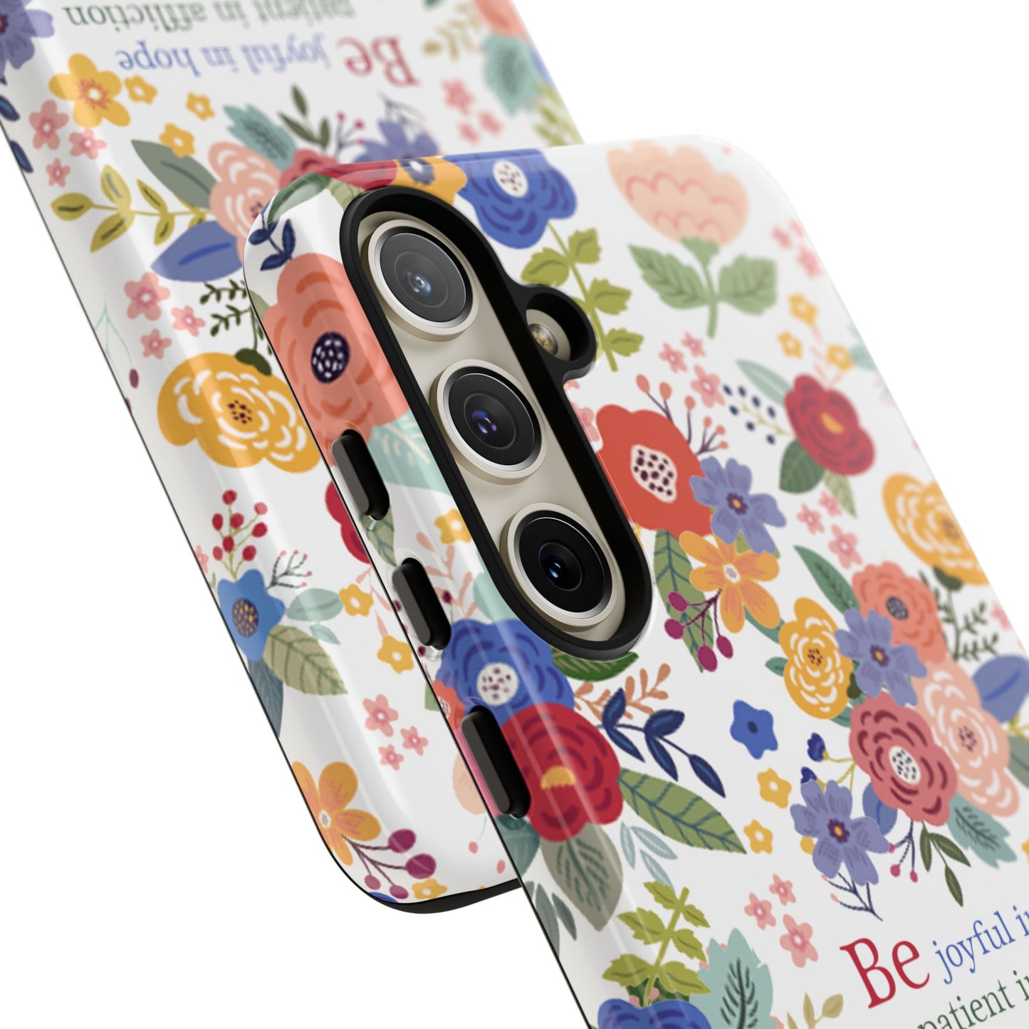 Be Joyful Floral Christian Tough Samsung Phone Case - Amazing Faith Designs