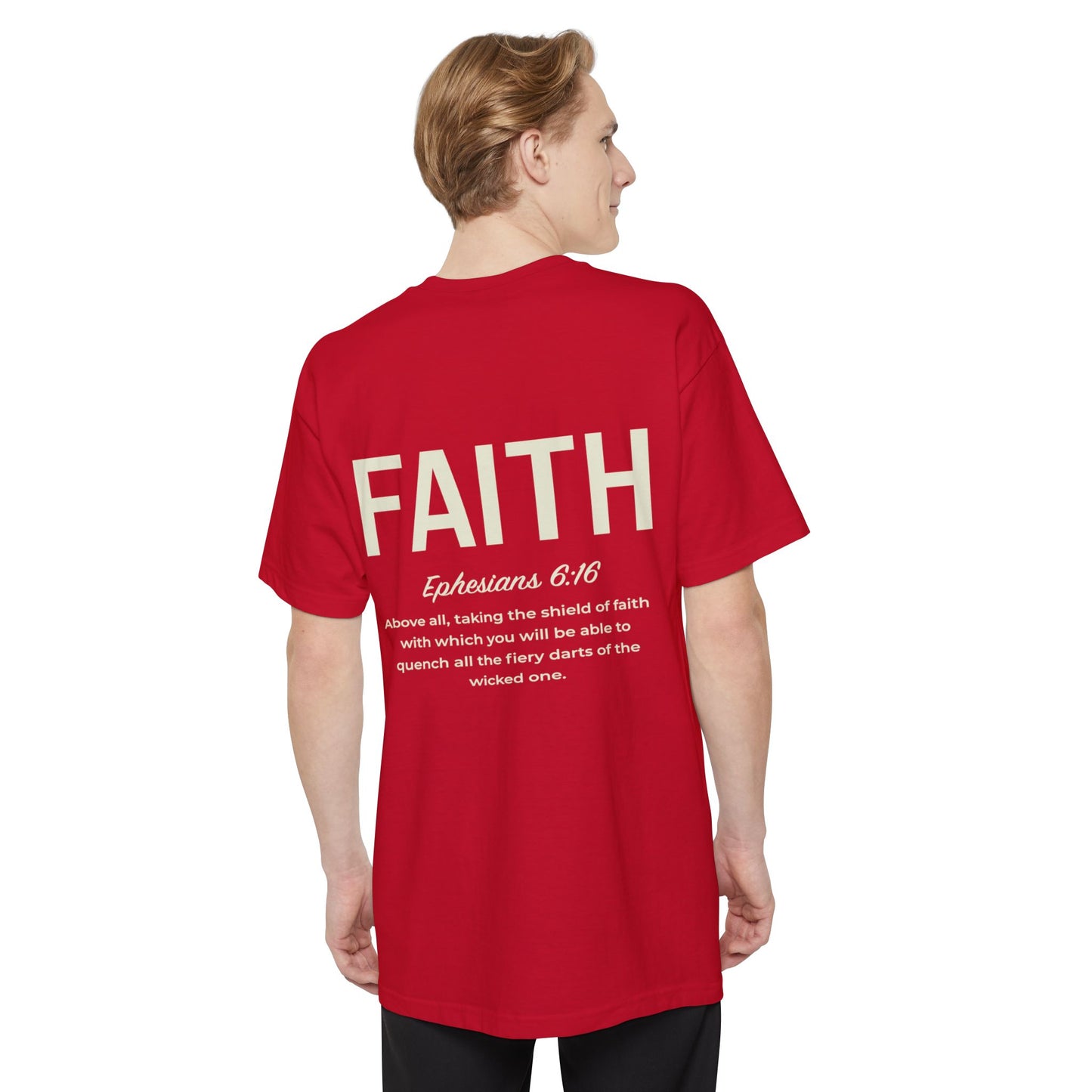 Faith Shield Big and Tall T-Shirt - Amazing Faith Designs