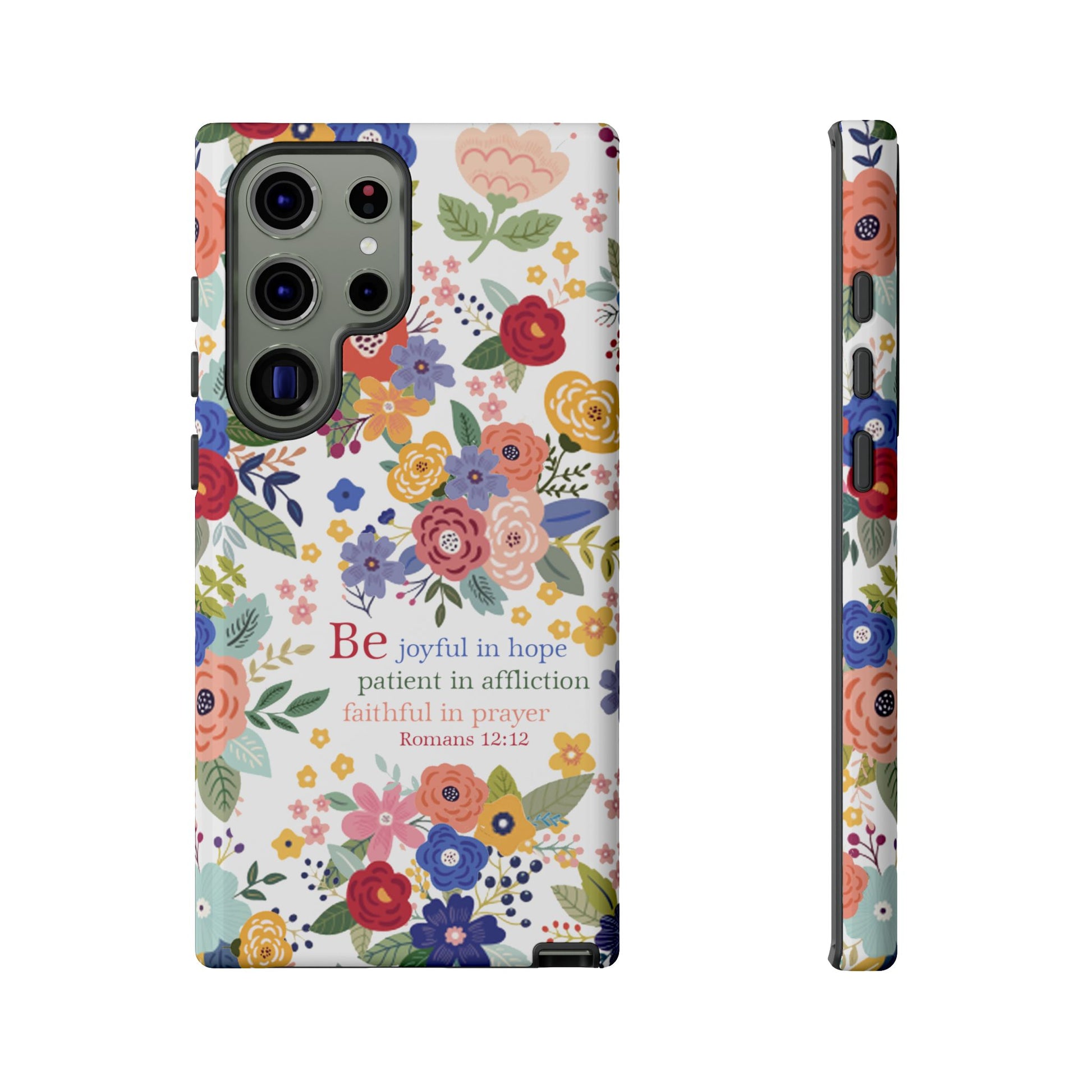 Be Joyful Floral Christian Tough Samsung Phone Case - Amazing Faith Designs