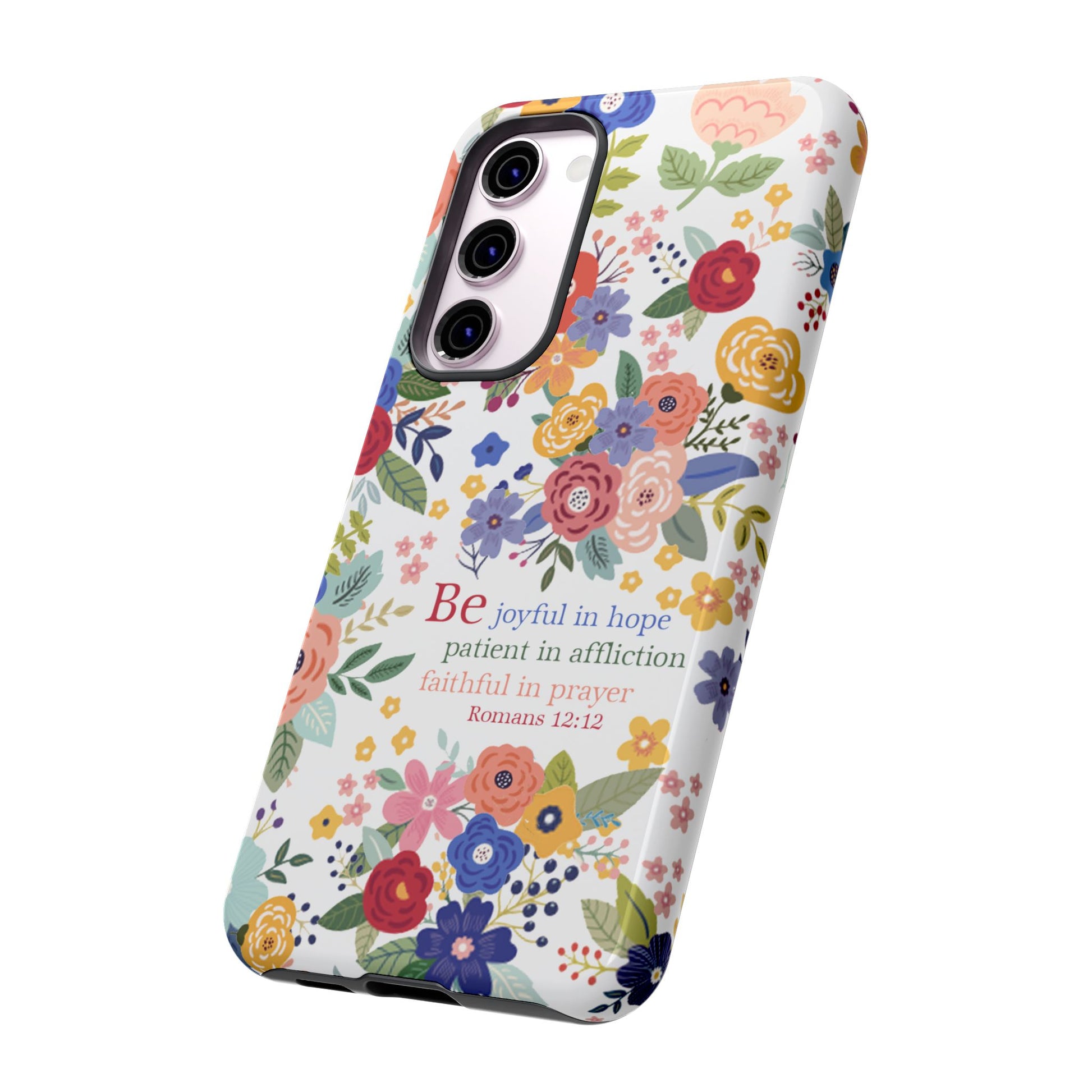 Be Joyful Floral Christian Tough Samsung Phone Case - Amazing Faith Designs
