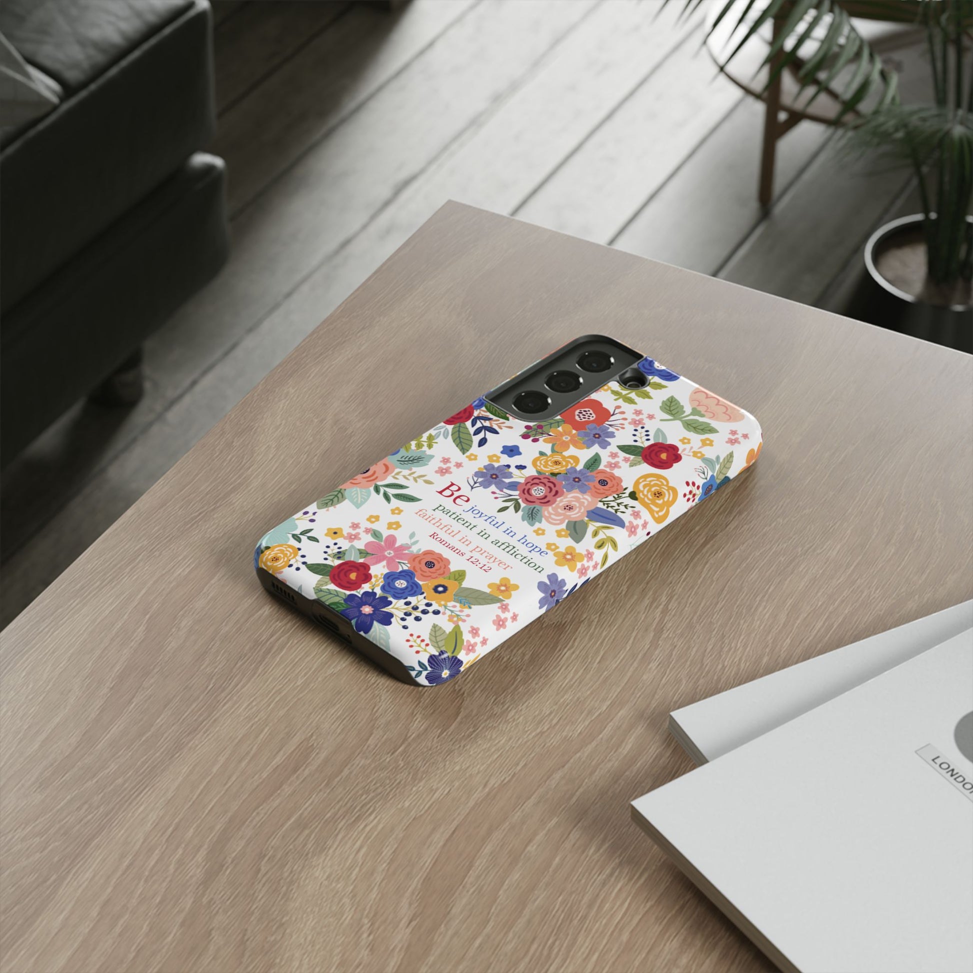 Be Joyful Floral Christian Tough Samsung Phone Case - Amazing Faith Designs