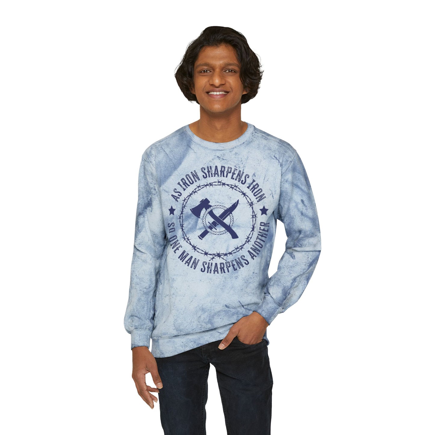 Iron Sharpens Iron Color Blast Sweatshirt - Amazing Faith Designs