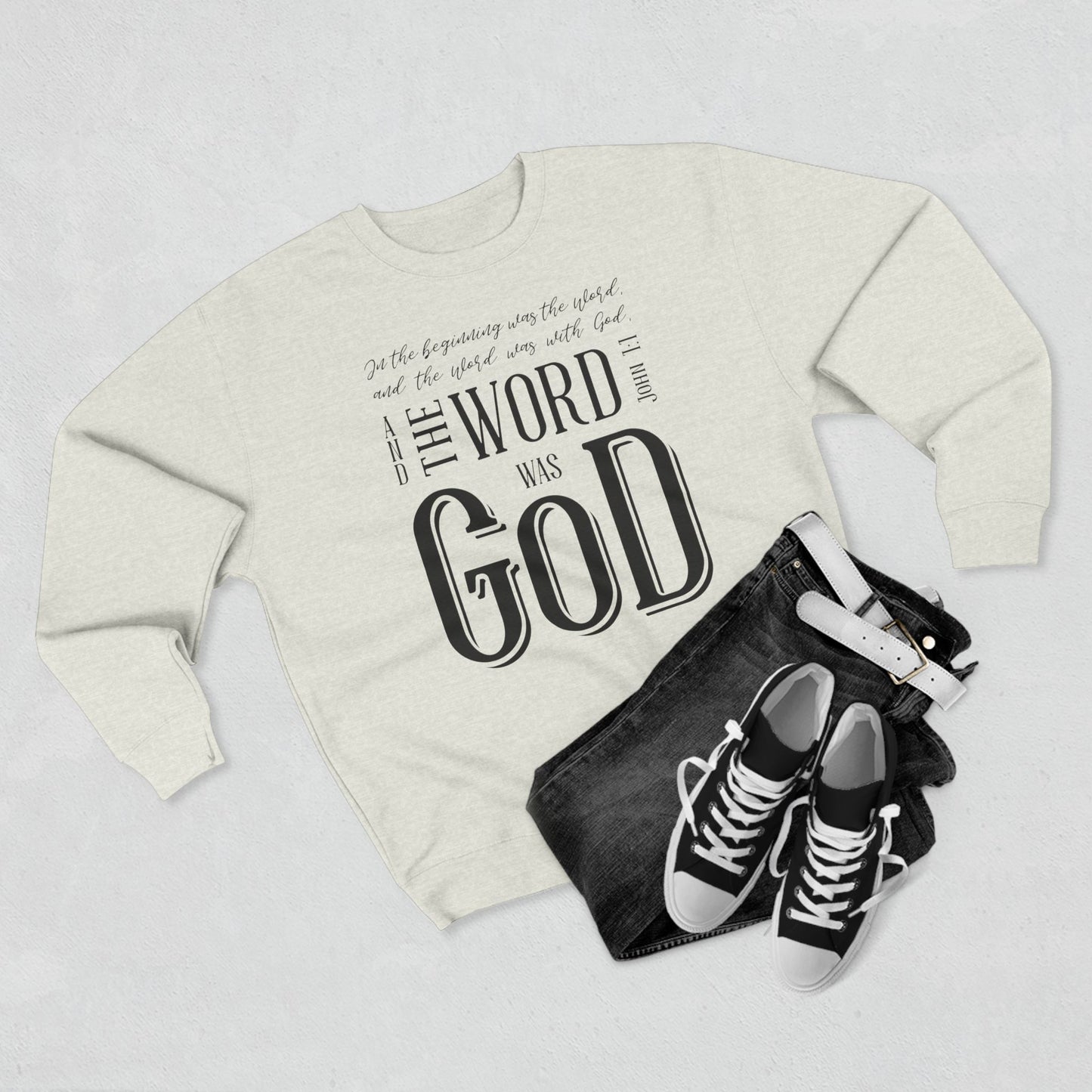 In the Beginning Scripture Christian Sweatshirt - Amazing Faith Designs