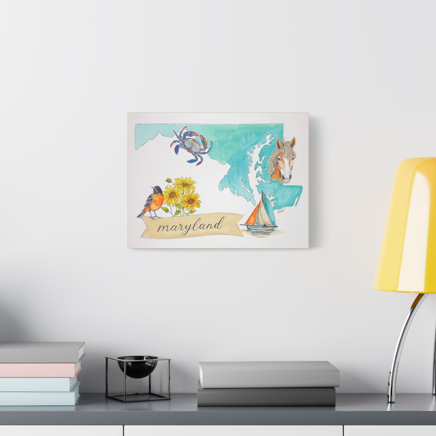 Maryland Watercolor Art Canvas - Amazing Faith Designs