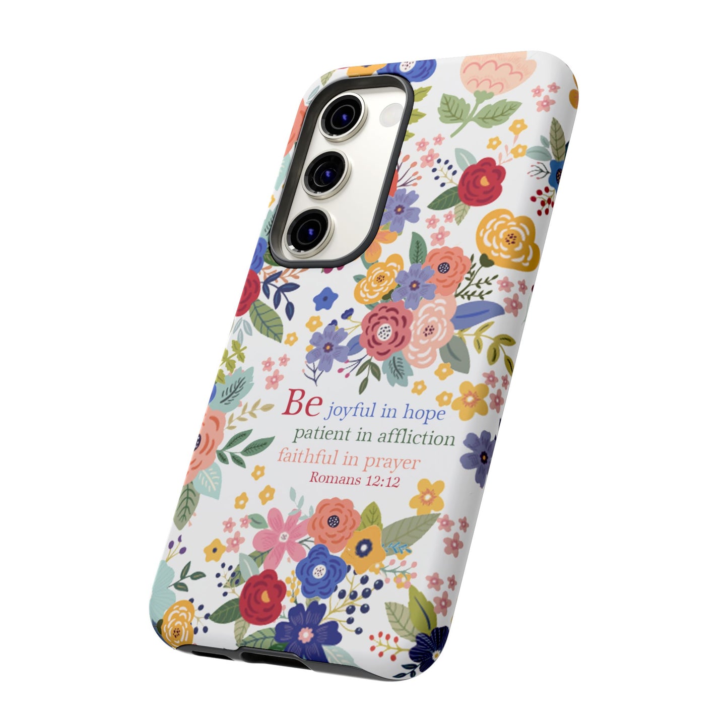 Be Joyful Floral Christian Tough Samsung Phone Case - Amazing Faith Designs