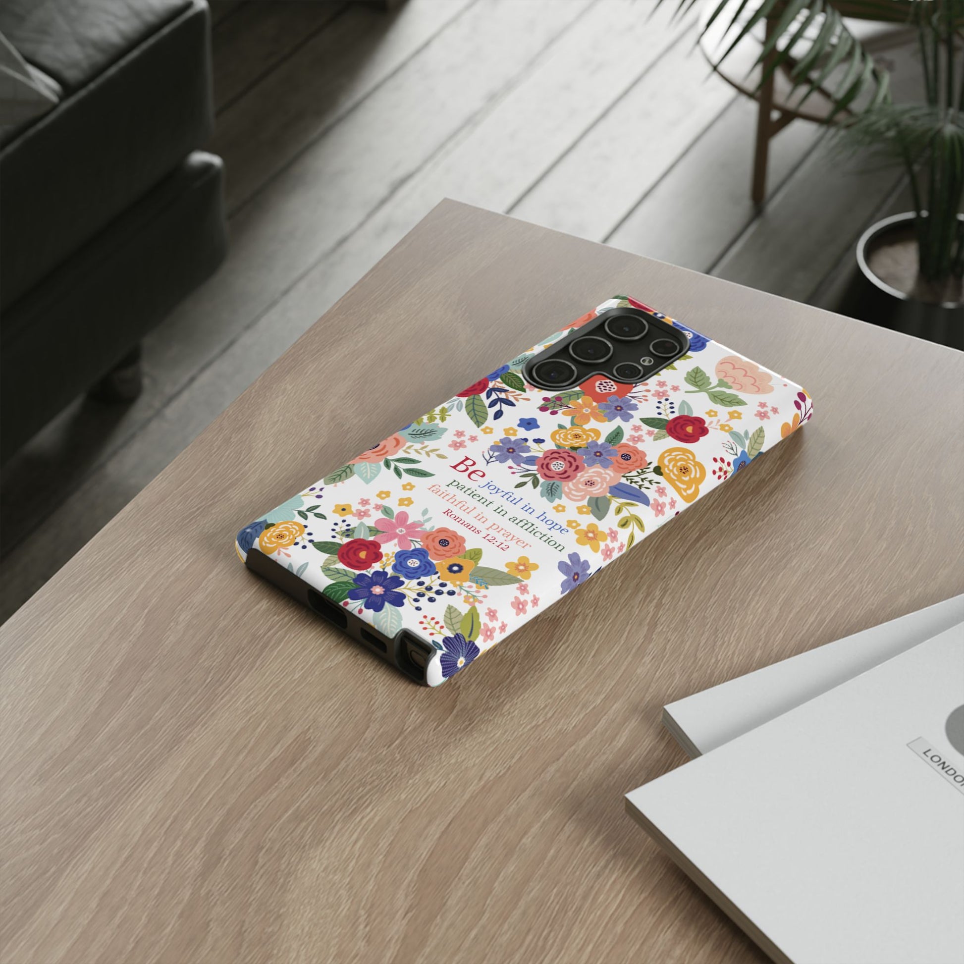 Be Joyful Floral Christian Tough Samsung Phone Case - Amazing Faith Designs
