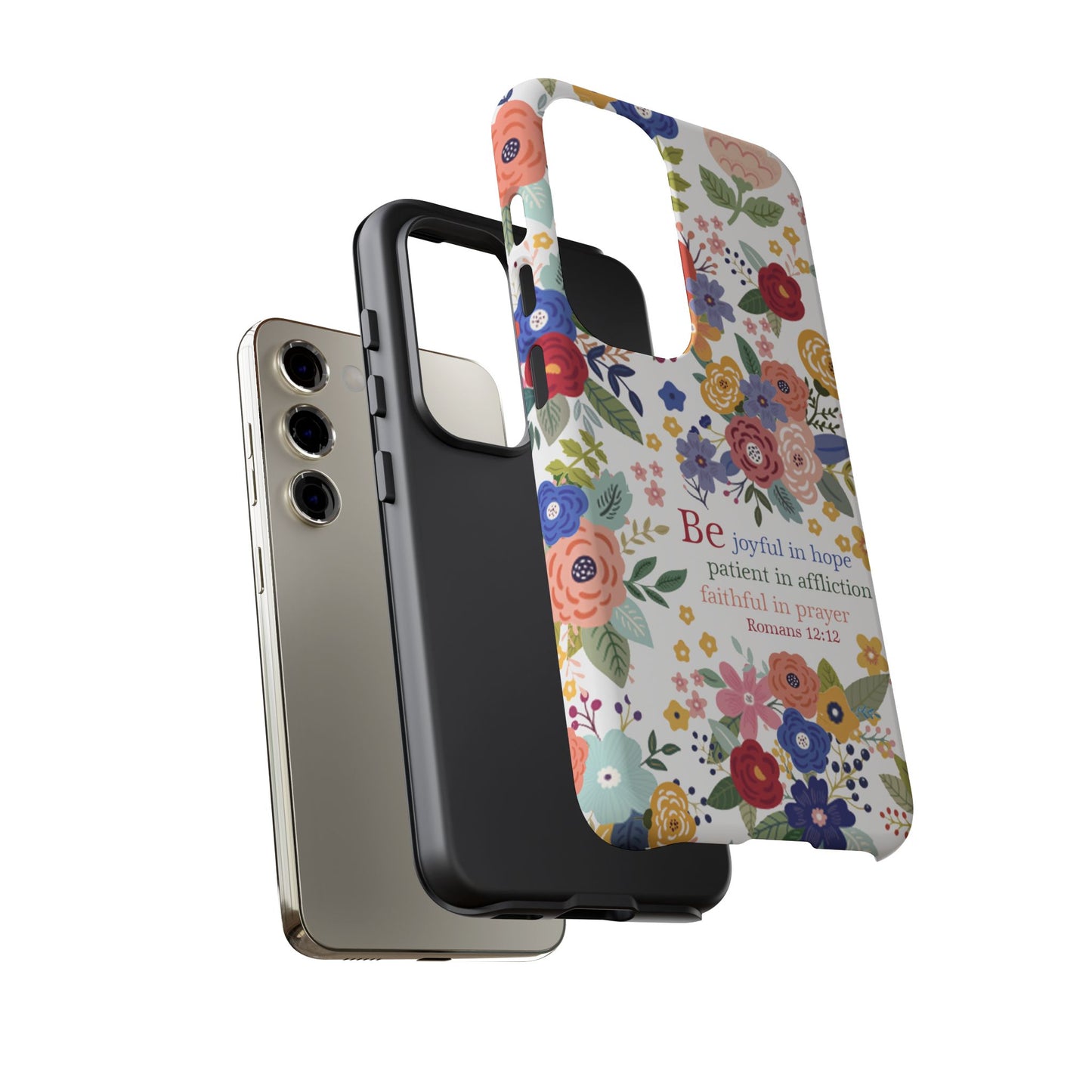 Be Joyful Floral Christian Tough Samsung Phone Case - Amazing Faith Designs