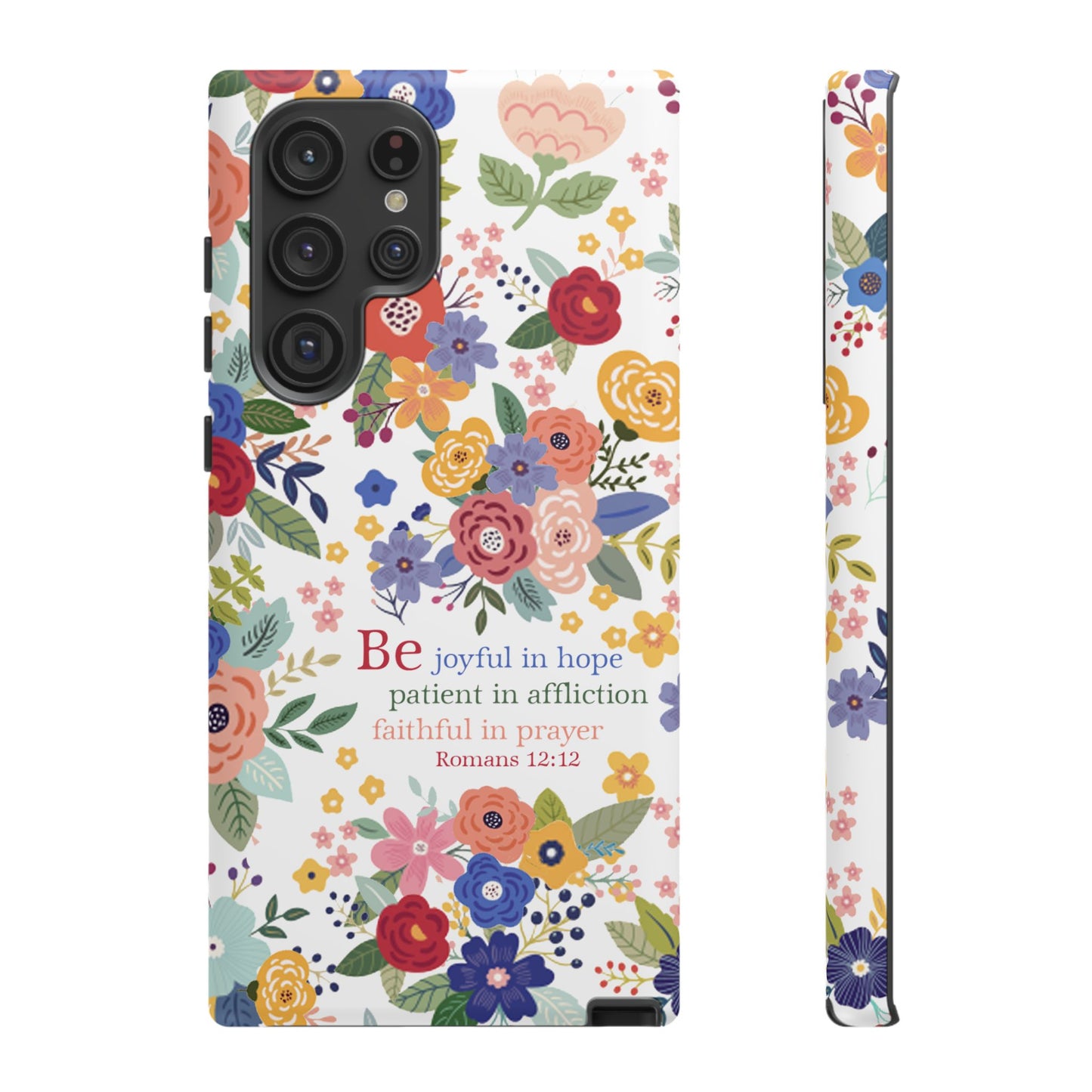 Be Joyful Floral Christian Tough Samsung Phone Case - Amazing Faith Designs
