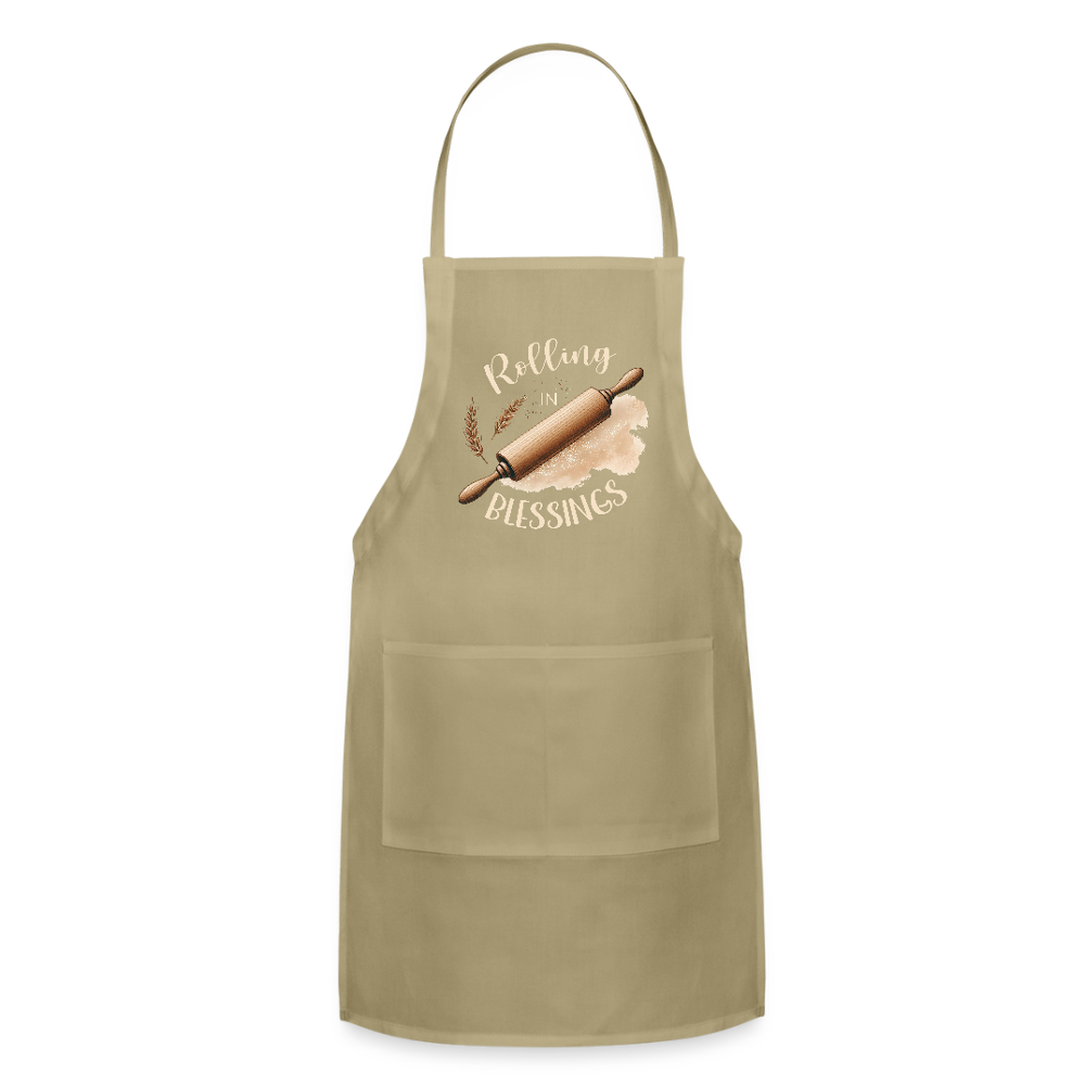 Rolling in Blessings Apron - khaki