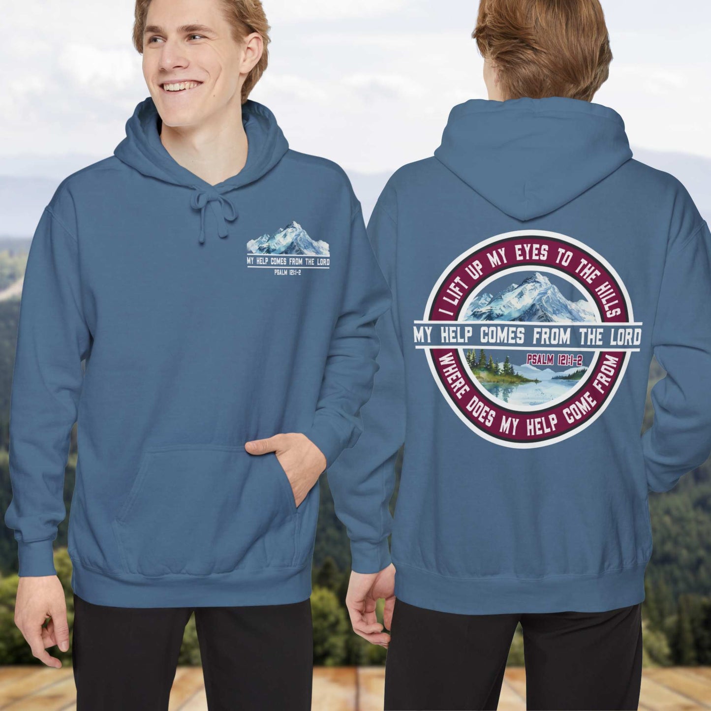 Psalm 121 Mountains Christian Hoodie - Amazing Faith Designs