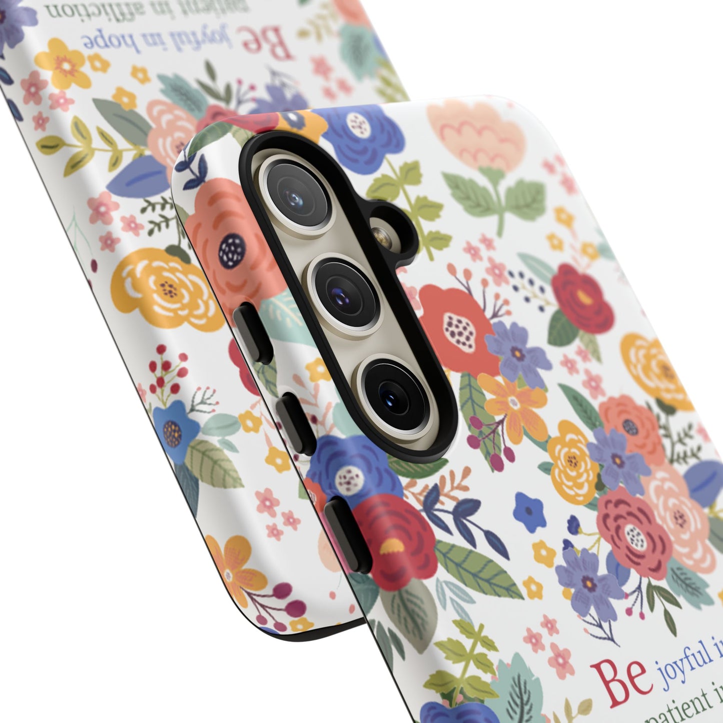 Be Joyful Floral Christian Tough Samsung Phone Case - Amazing Faith Designs